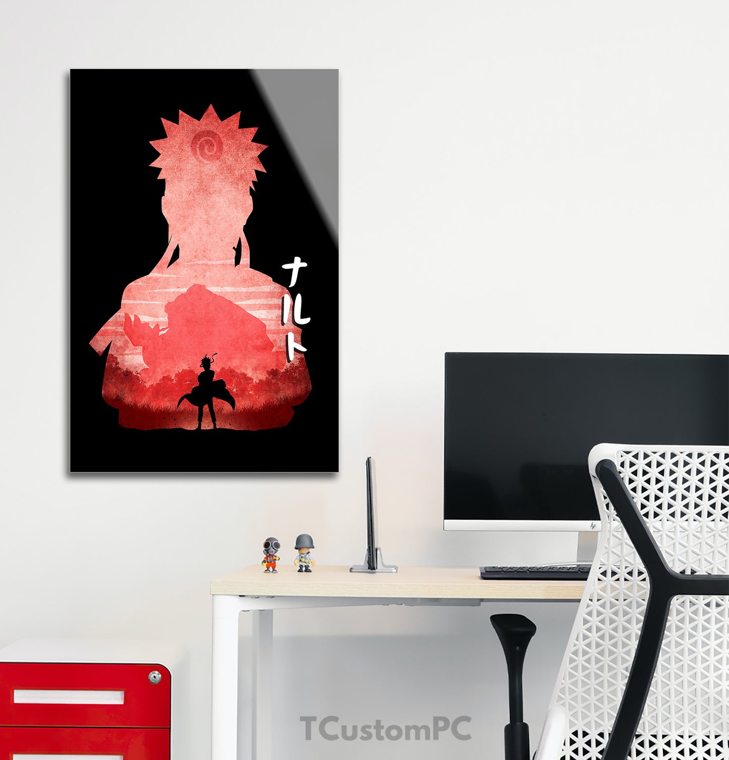 Pintura de silhueta minimalista de Naruto