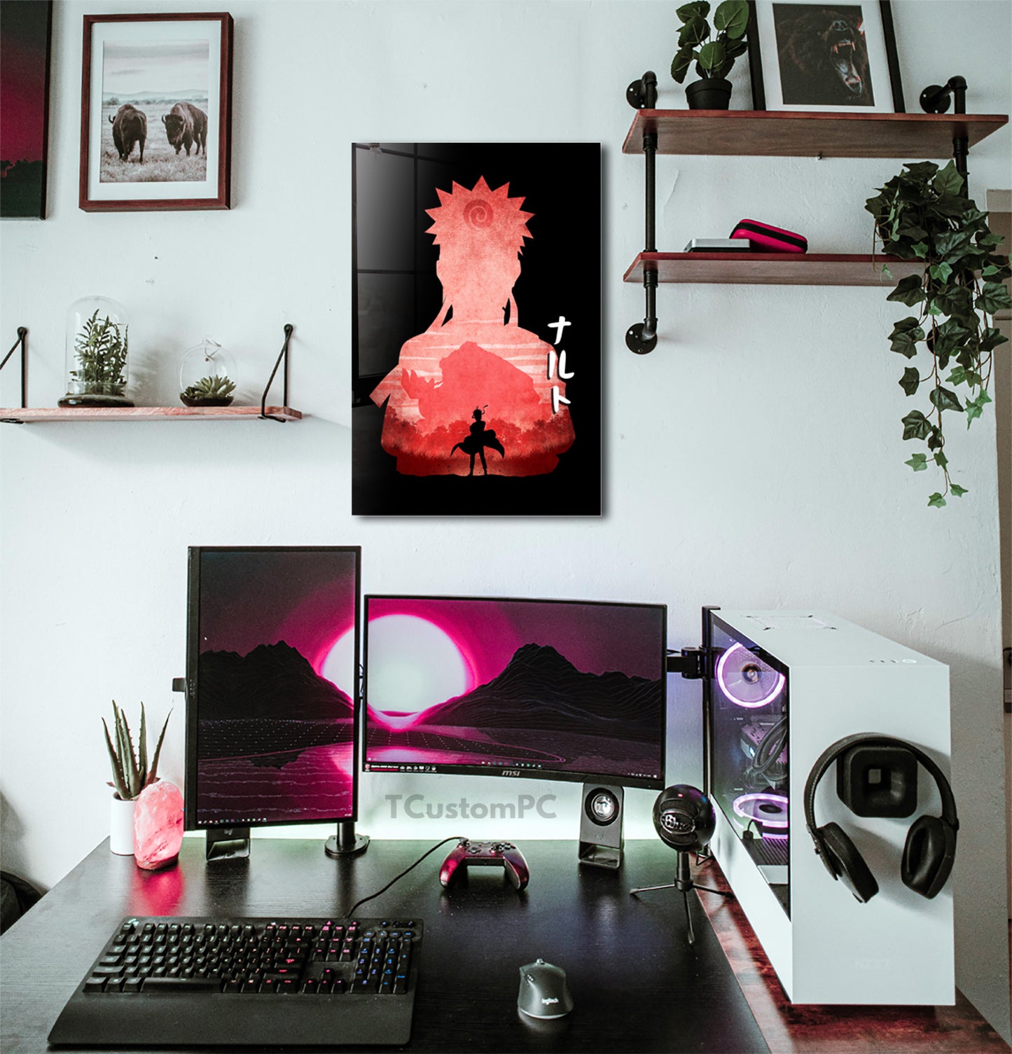 Pintura de silhueta minimalista de Naruto