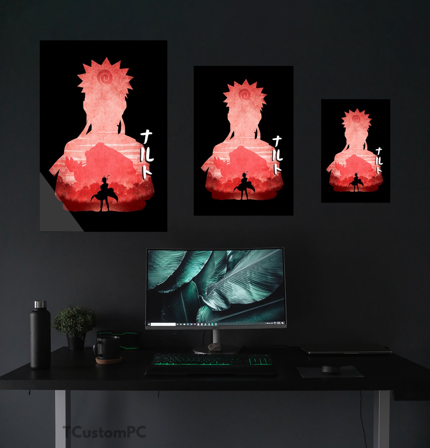 Pintura de silhueta minimalista de Naruto
