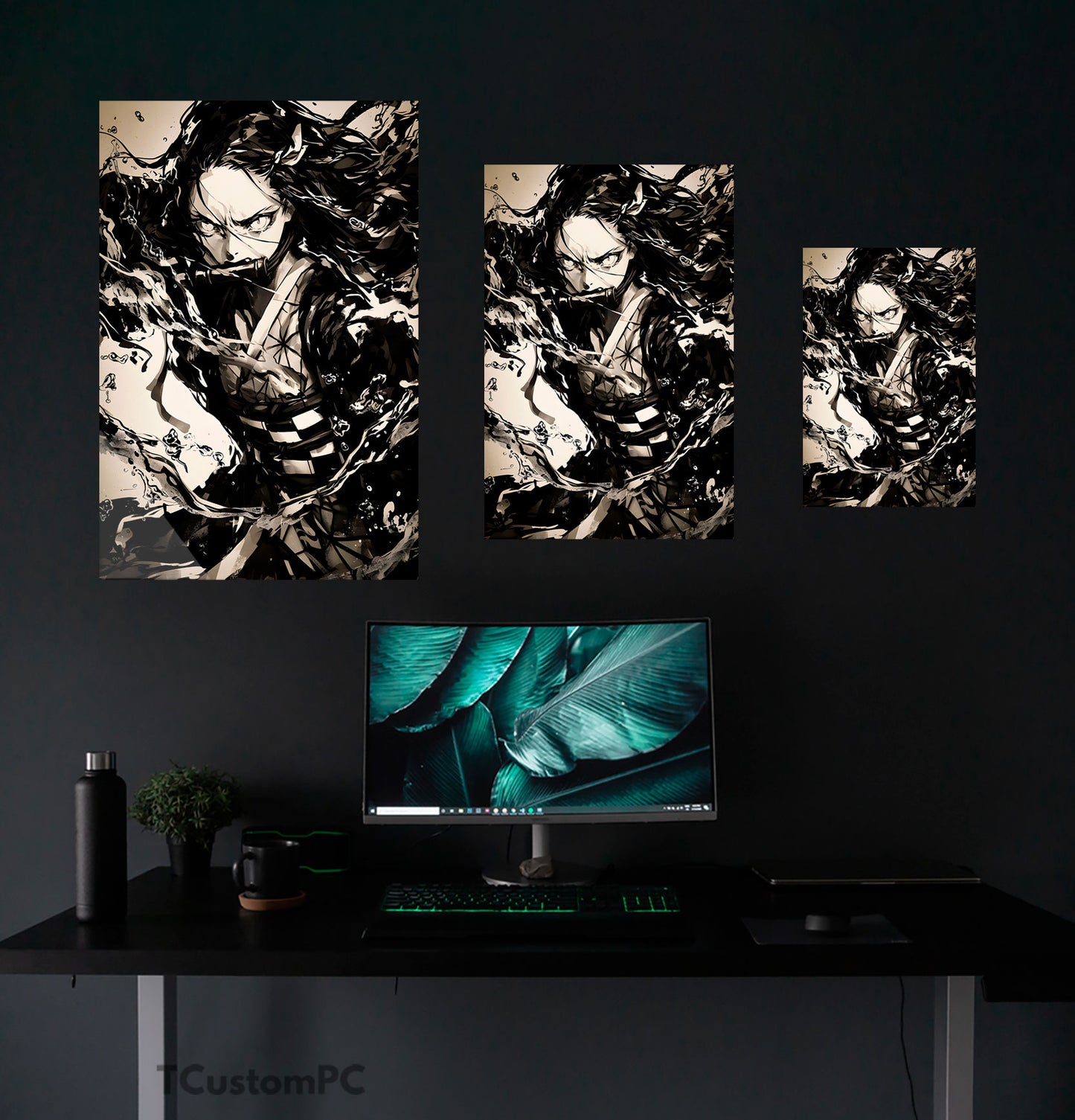 Cuadro Nezuko KNY Black Paint