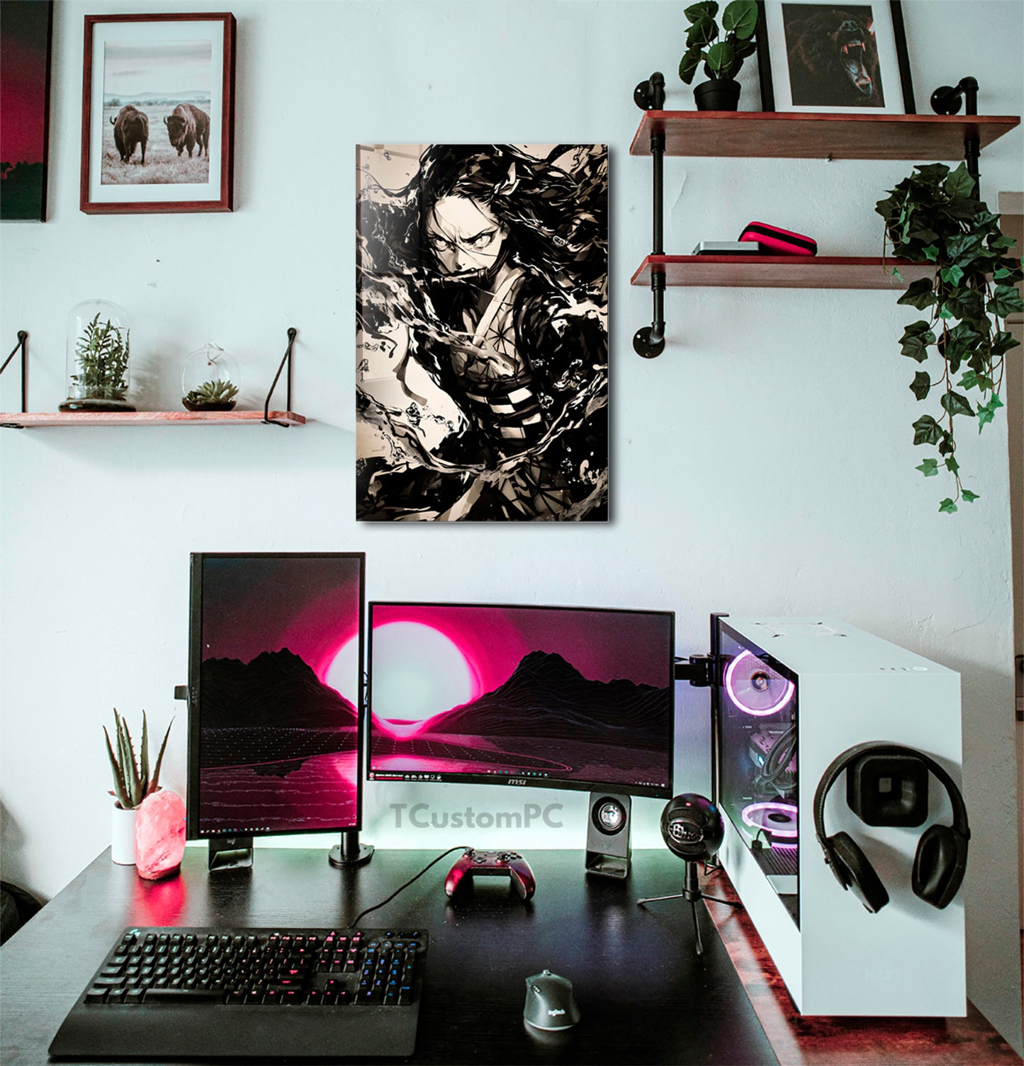 Cuadro Nezuko KNY Black Paint