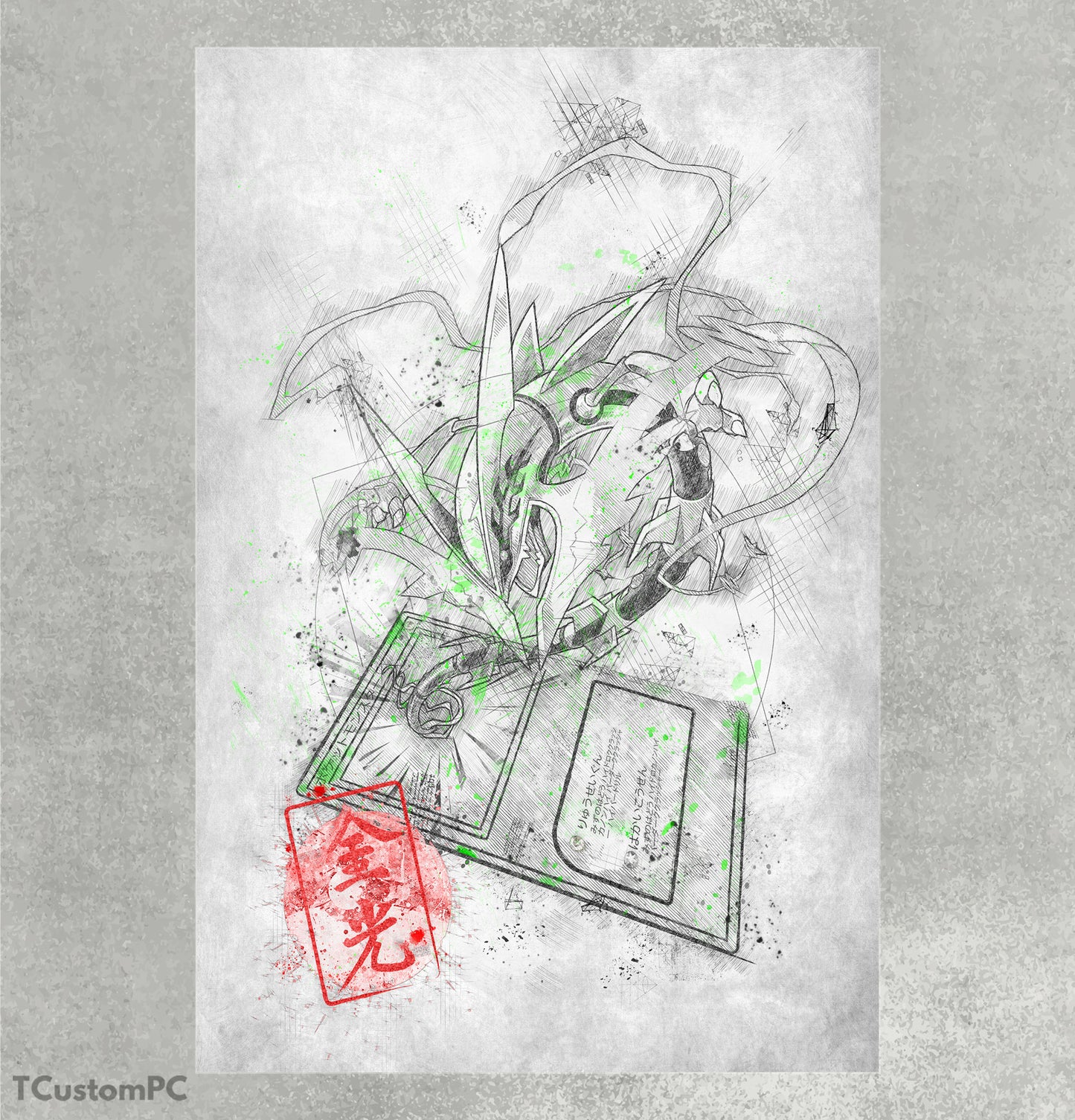 Cuadro Sketch Card 4 Mega Rayquaza