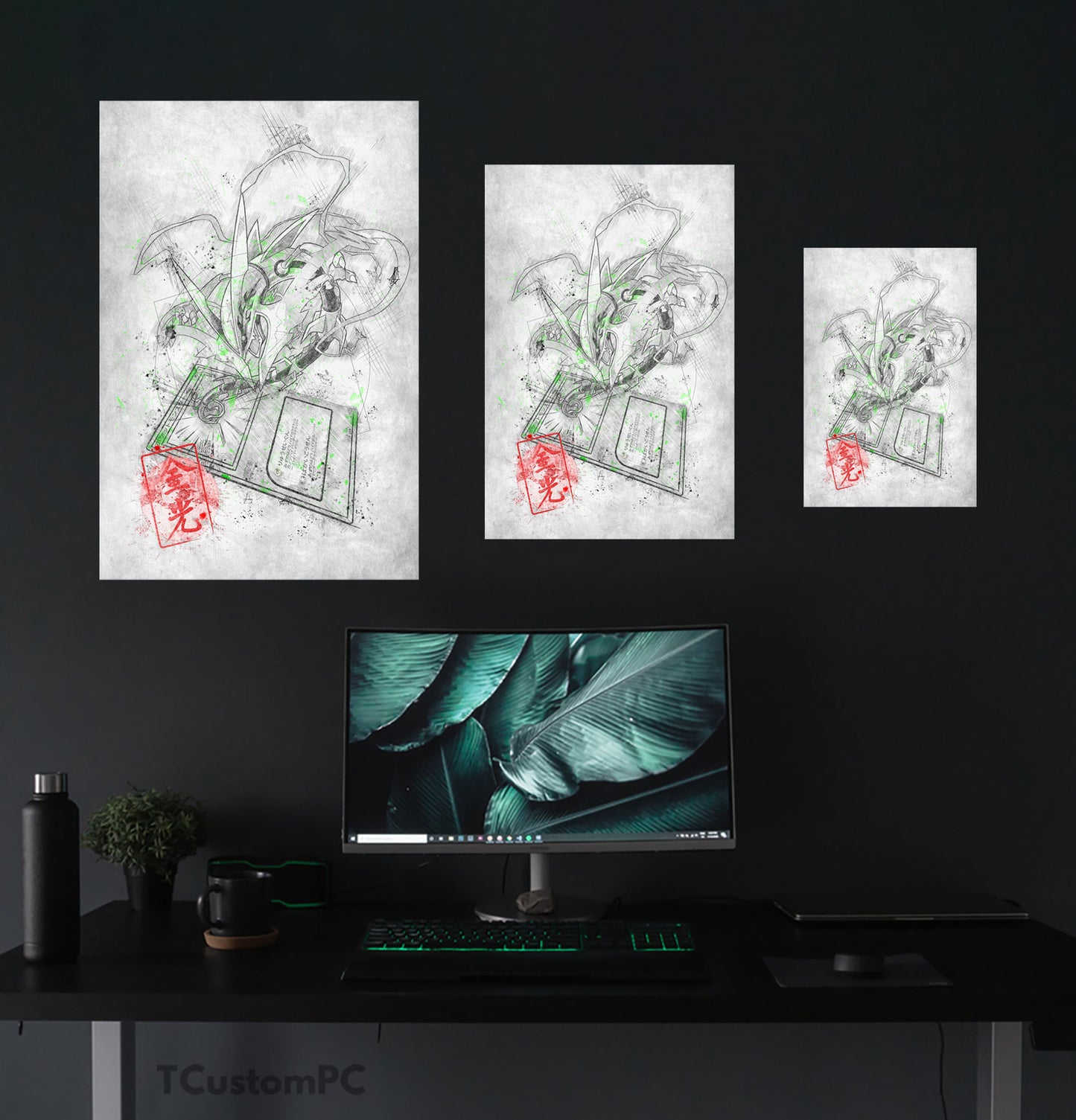 Cuadro Sketch Card 4 Rayquaza pokemon