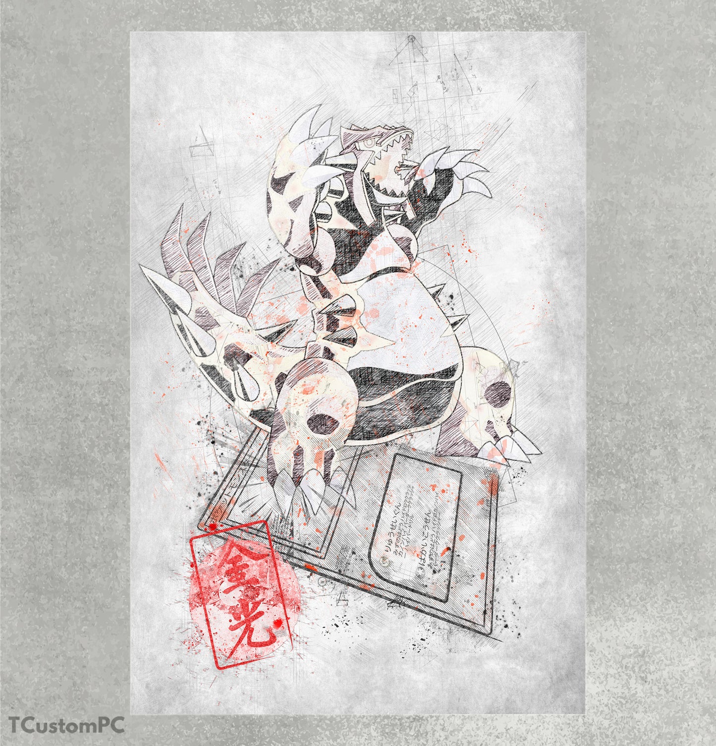 Cuadro Sketch Card 5 Groudon Primigenio