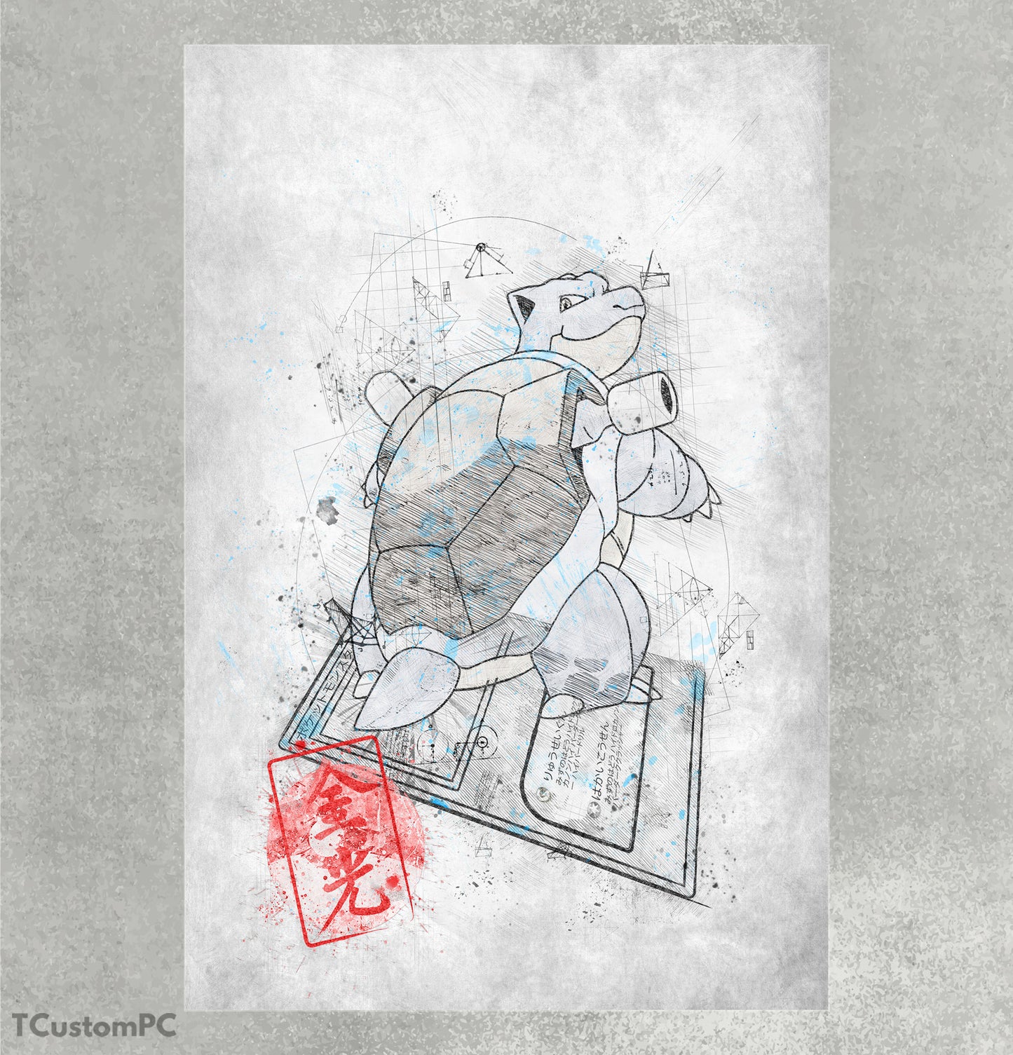 Cuadro Sketch Card 8 Blastoise