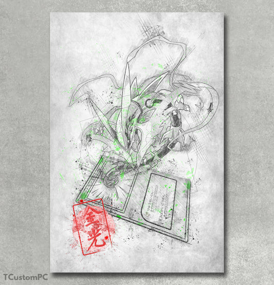 Cuadro Sketch Card 4 Rayquaza pokemon