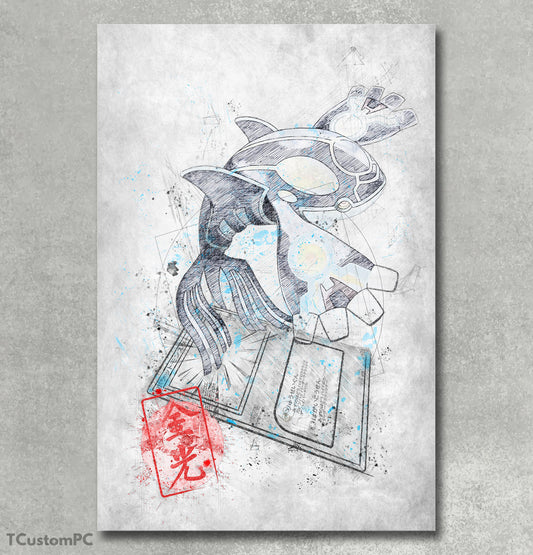 Cuadro Sketch Card 6 Kyogre pokemon