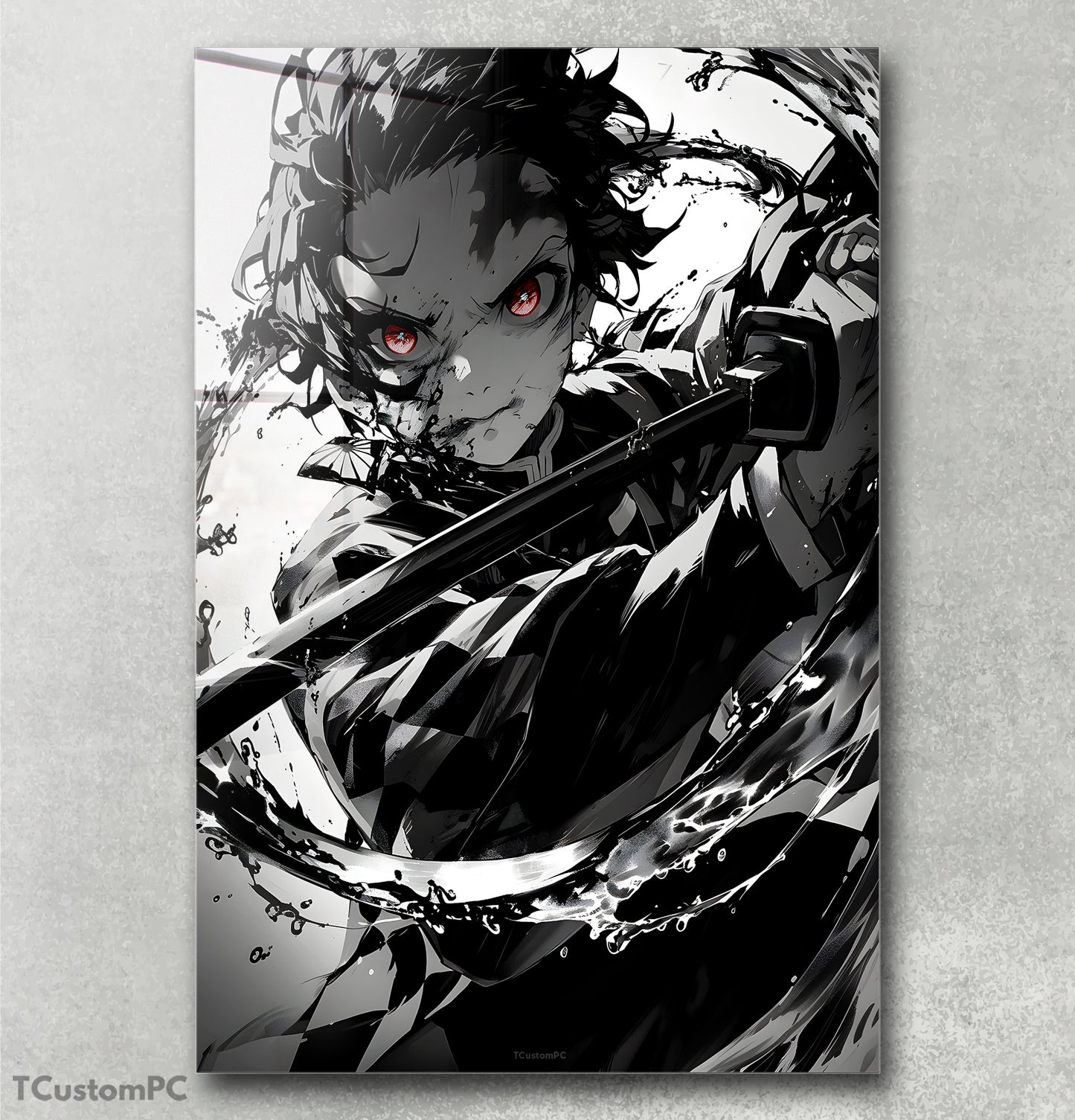 Tanjiro 1 Pintura estilo tinta preta