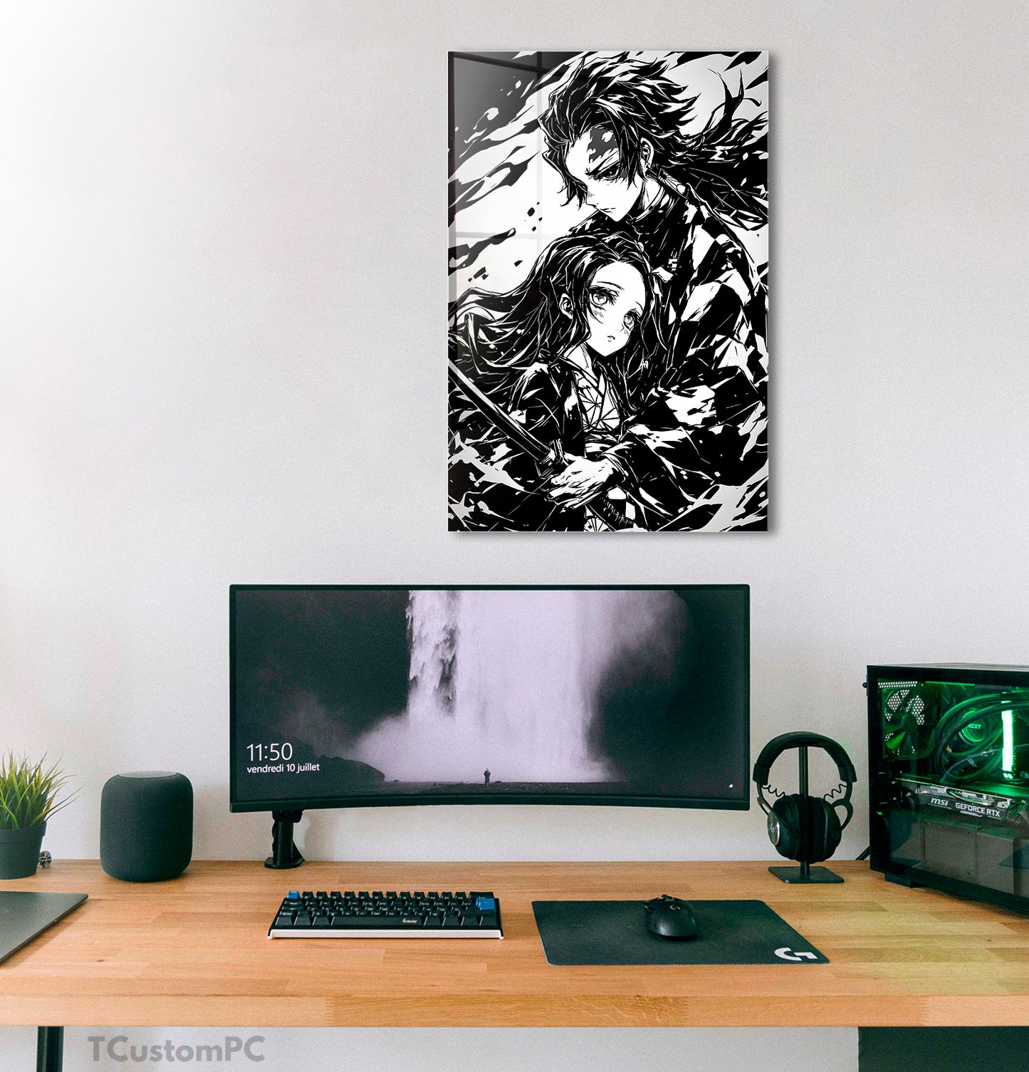 Cuadro Tanjiro Nezuko 2 Black Paint