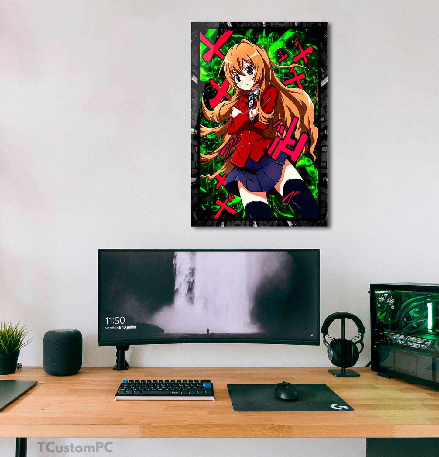 Toradora taiga neon vector painting