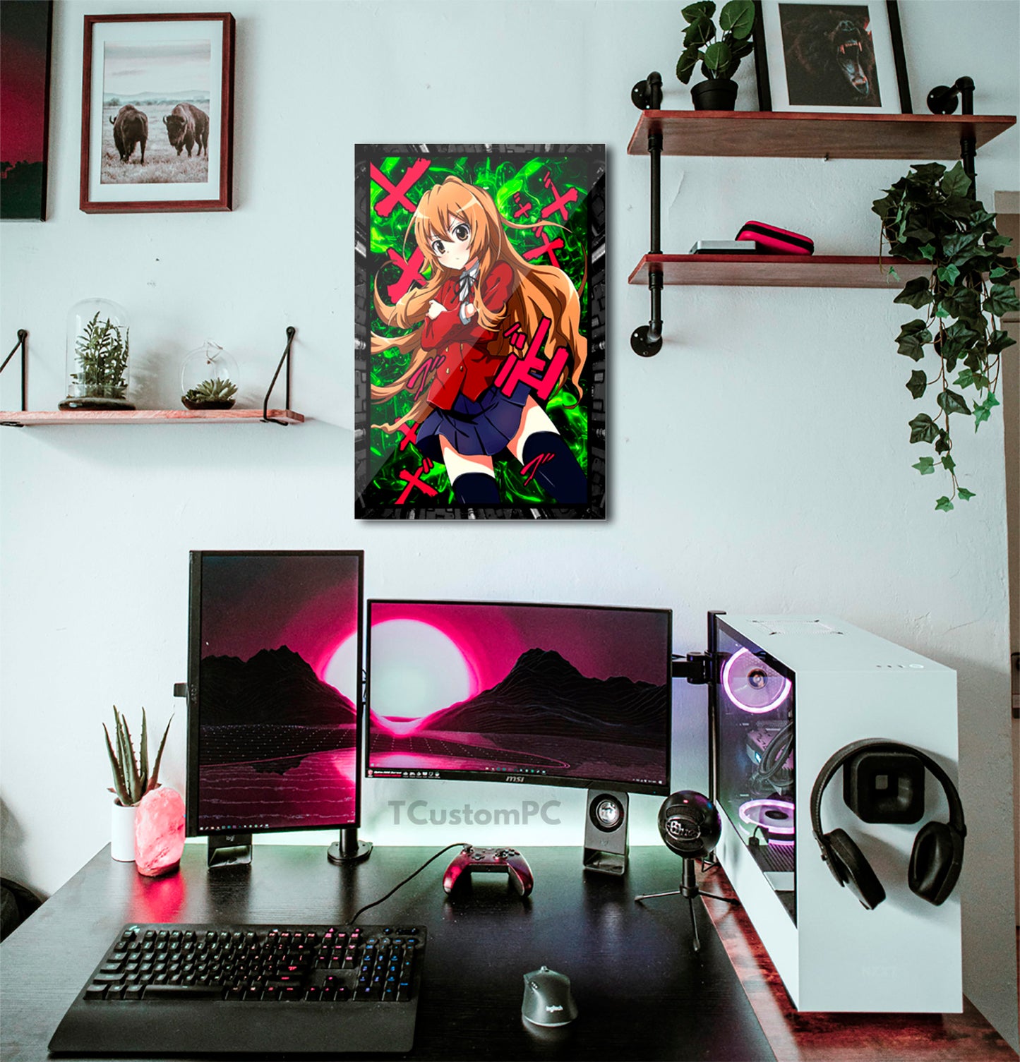 Toradora taiga neon vector painting