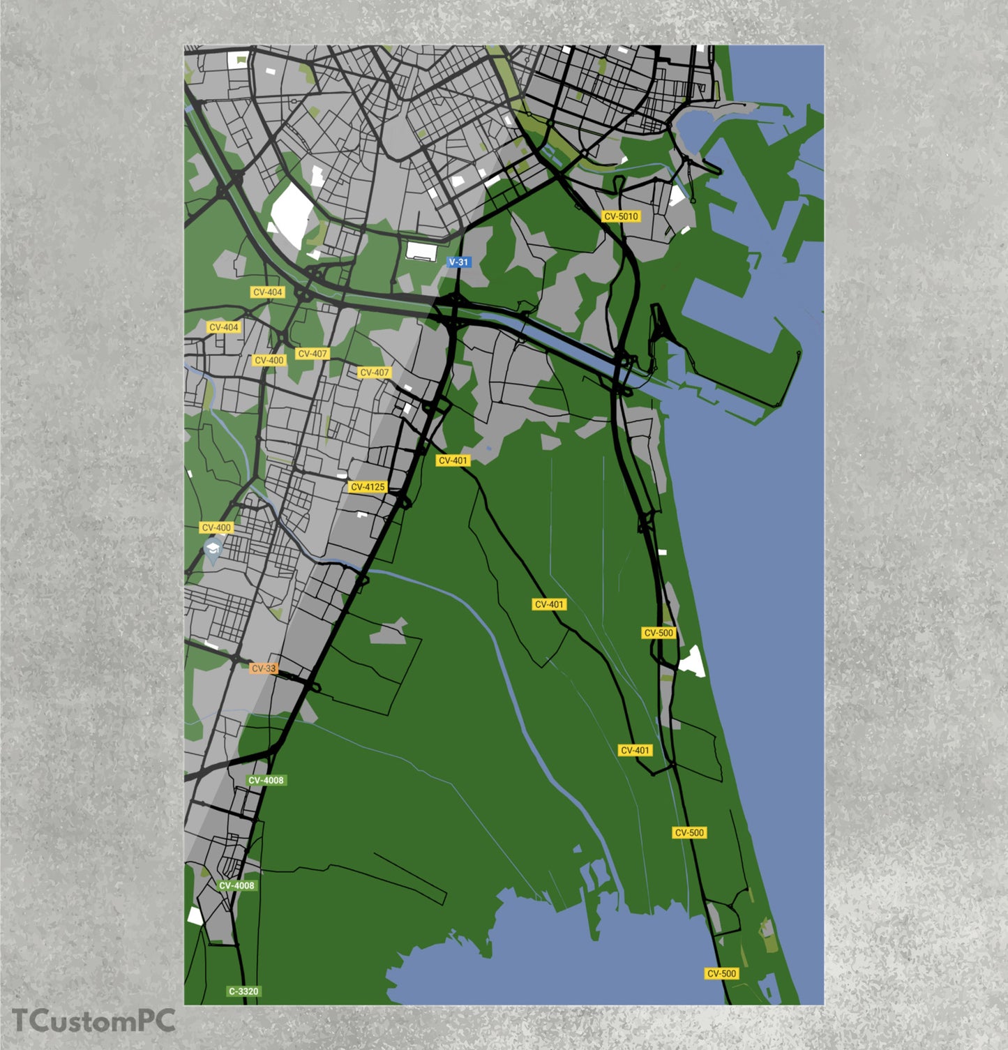 Cuadro Valencia Map300