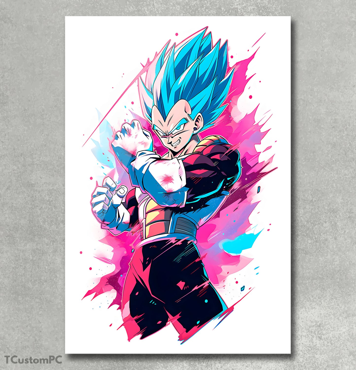 Pintura colorida de Dragon Ball de Vegeta
