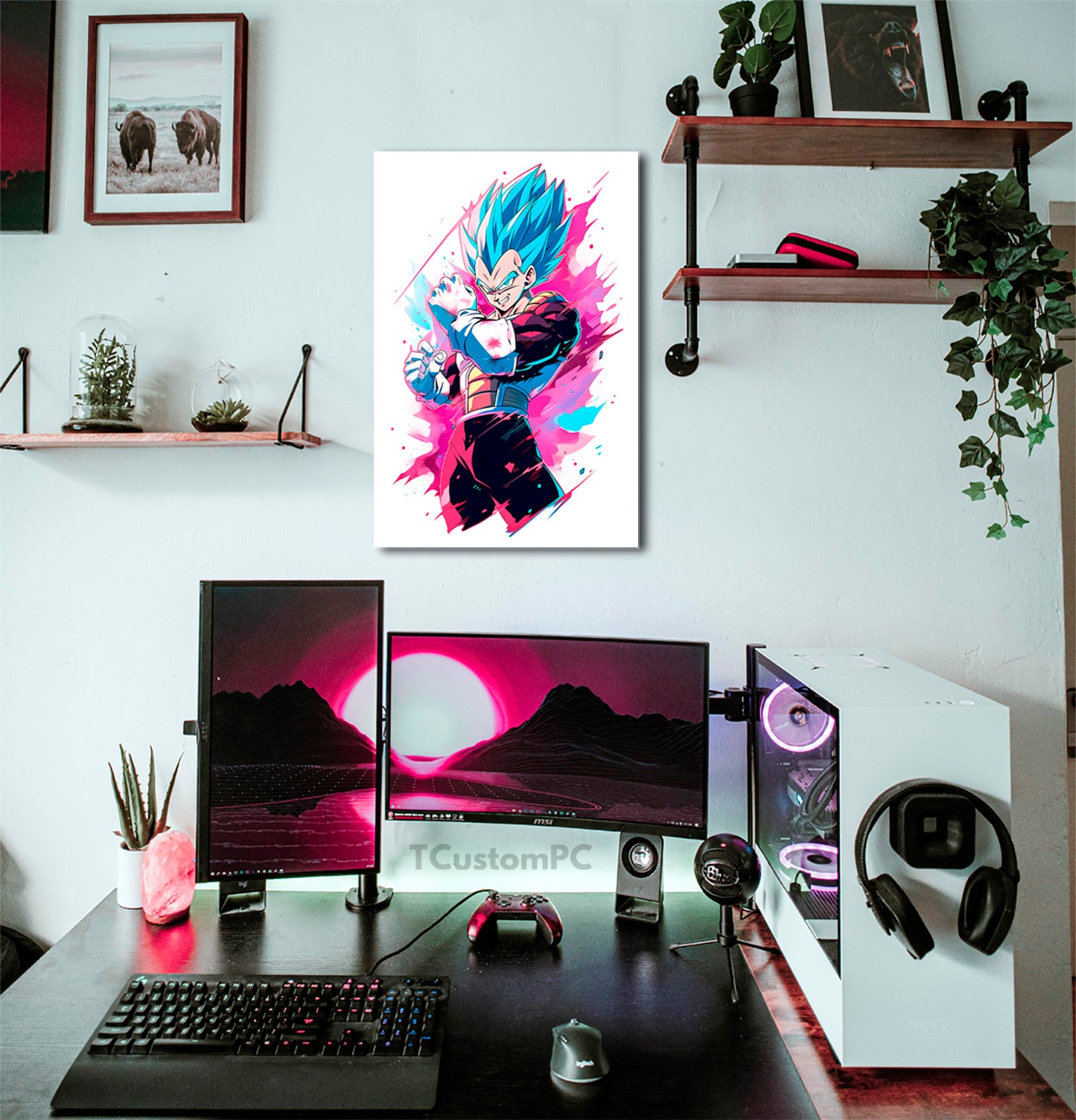 Pintura colorida de Dragon Ball de Vegeta