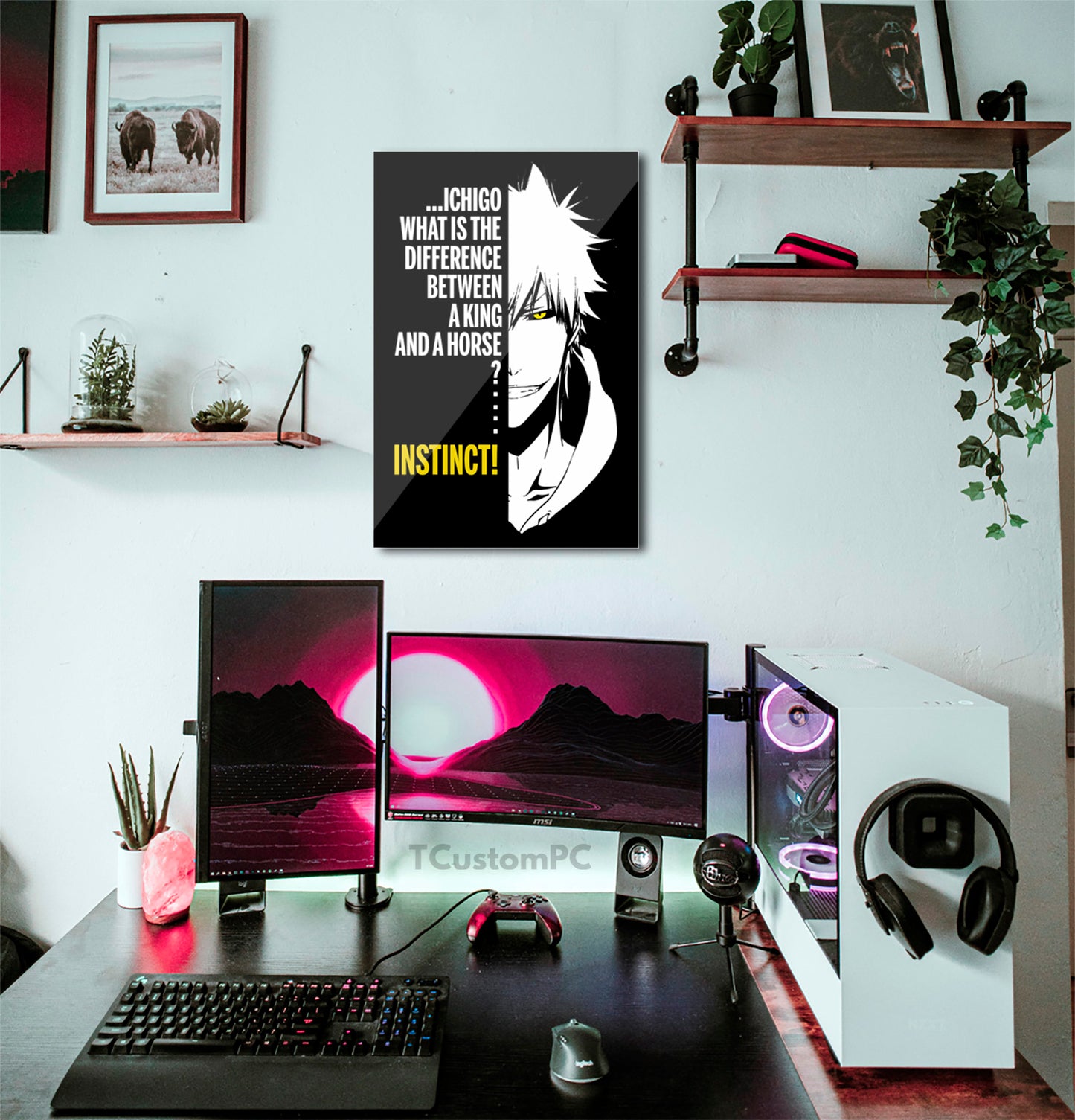 Cuadro Bleach White ichigo vector