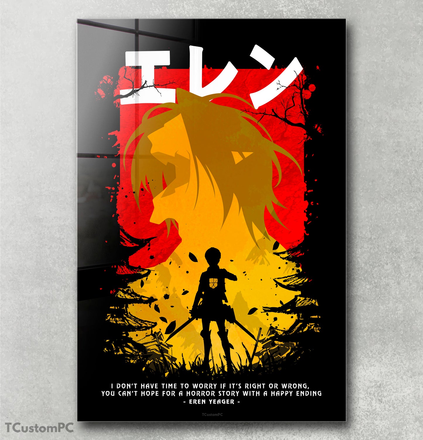 Cuadro Eren aot Red-yellow anime