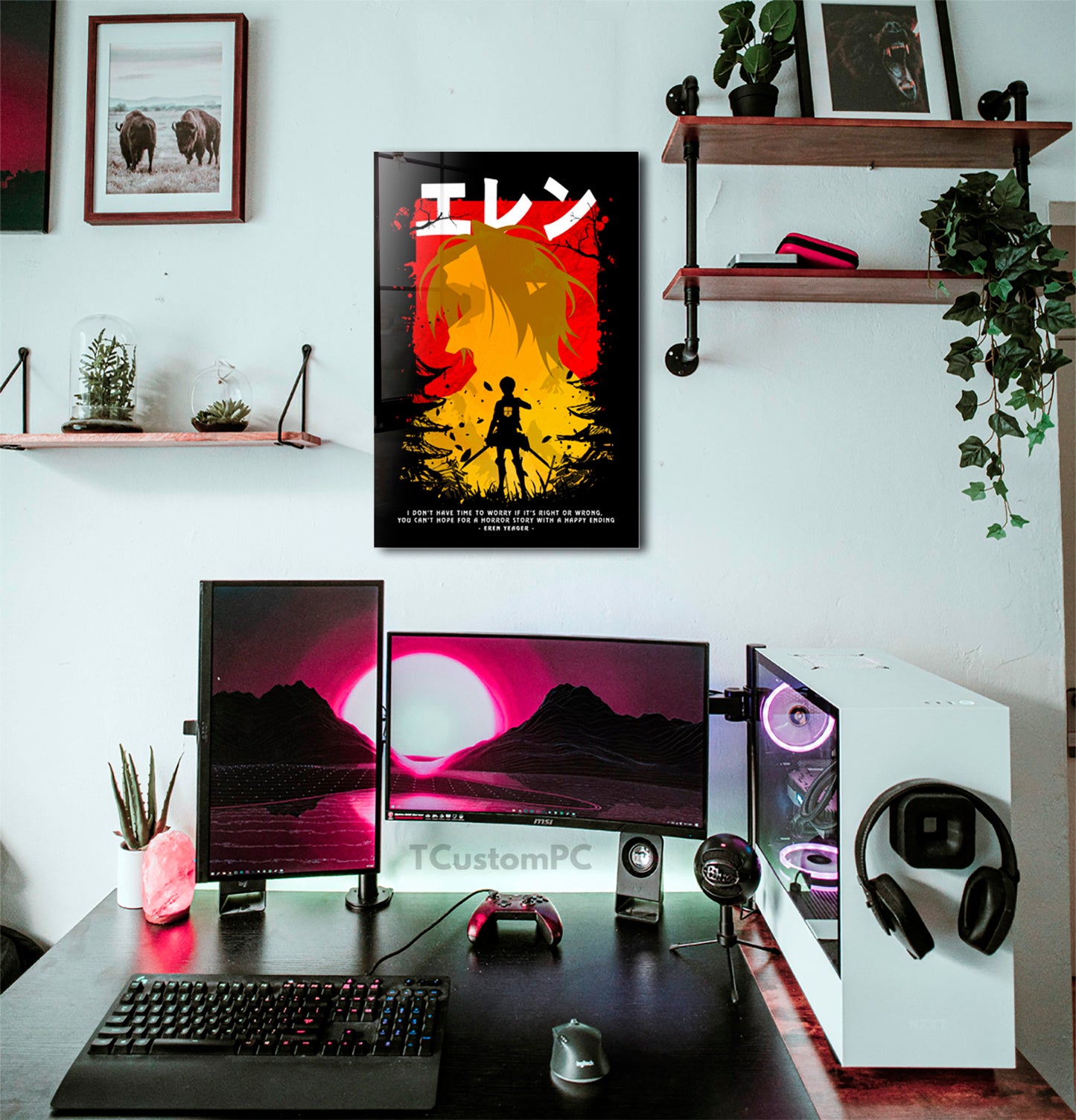 Cuadro Eren aot Red-yellow anime