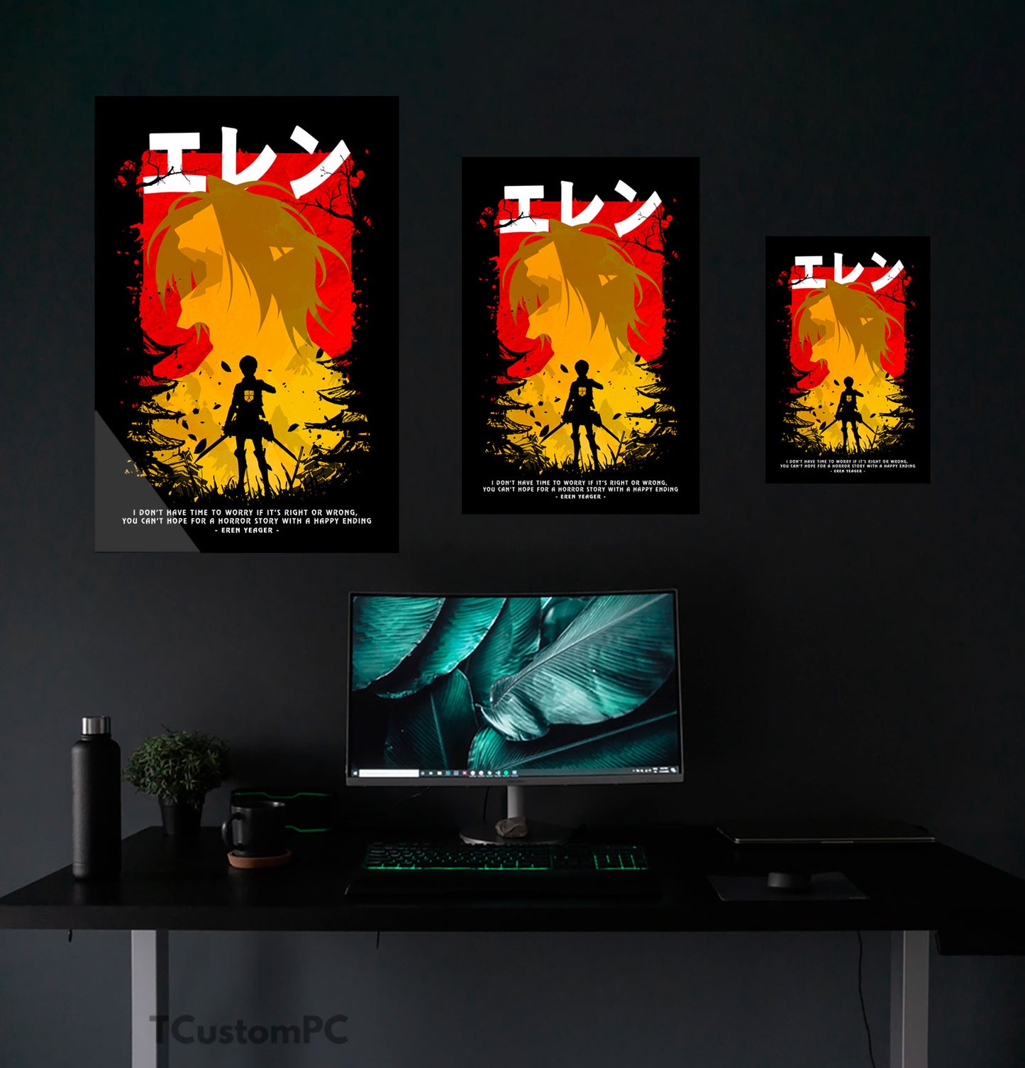 Cuadro Eren aot Red-yellow anime