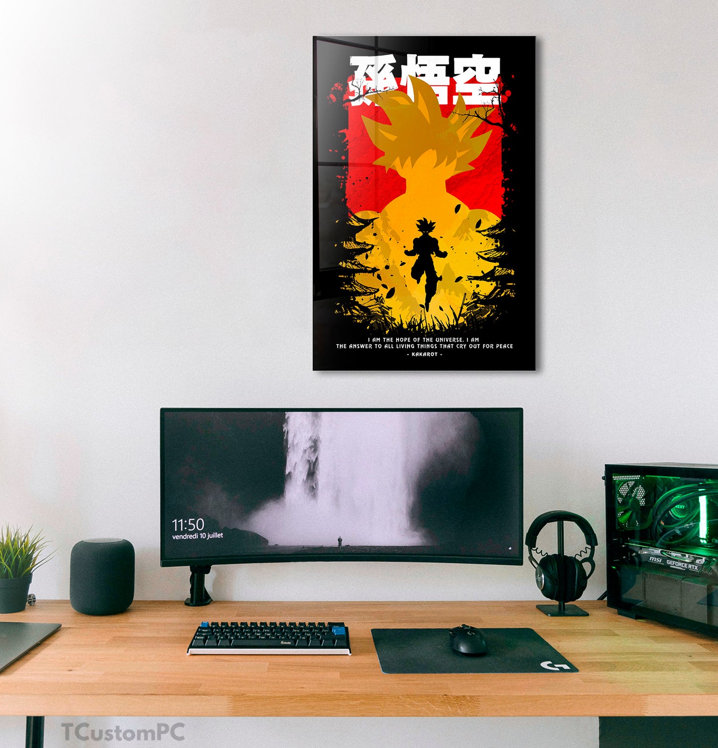 Pintura de anime Kakarot Goku vermelho-amarelo