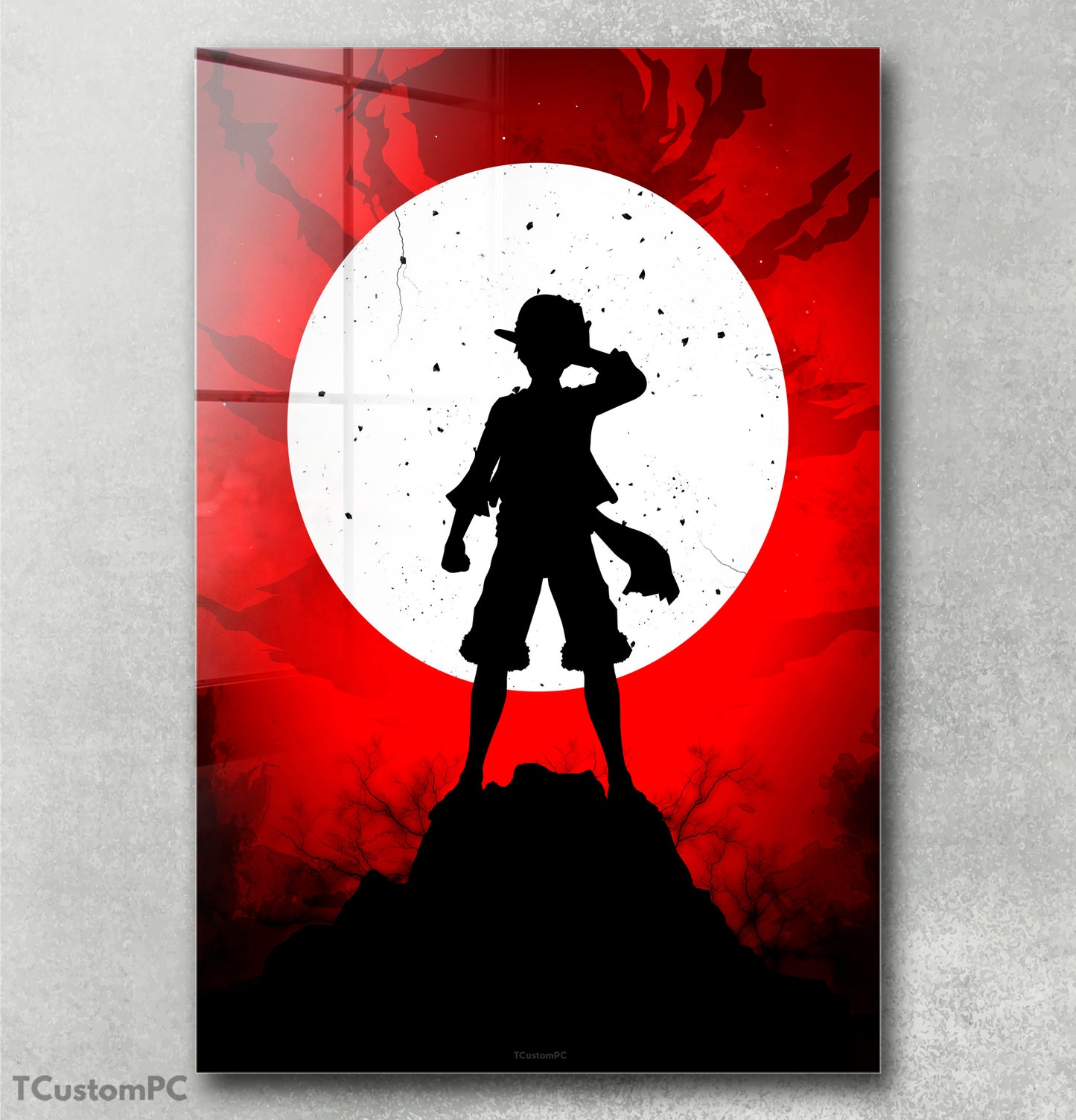 Cuadro Luffy Red sky