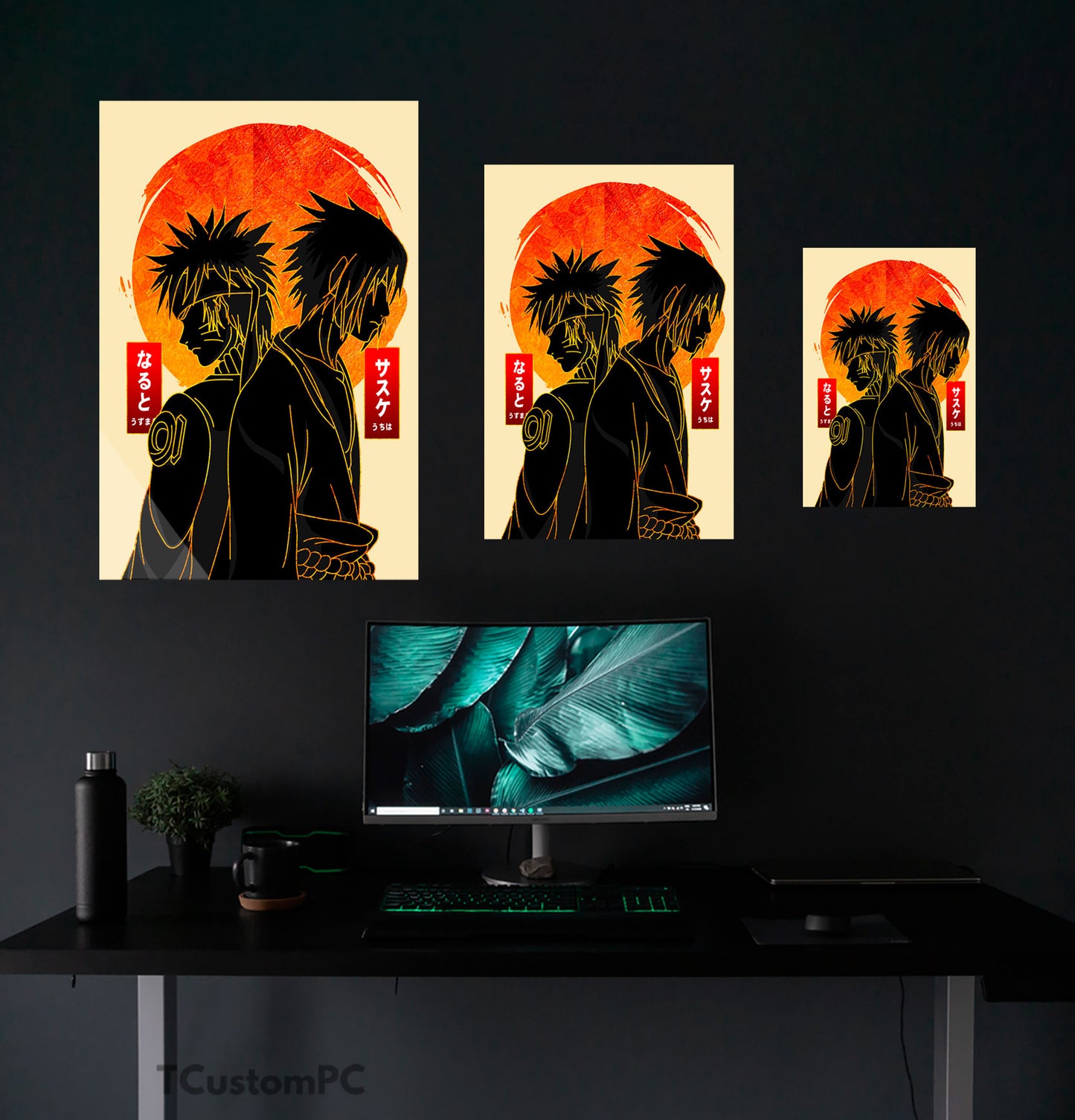Cuadro Naruto and sasuke Gold line