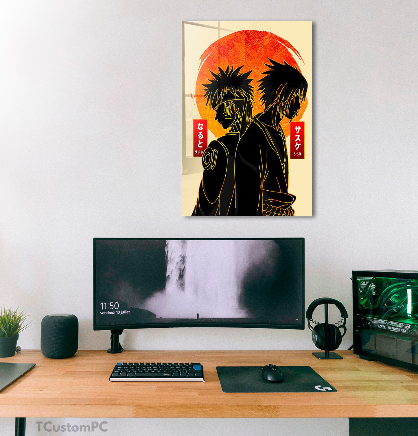 Cuadro Naruto and sasuke Gold line