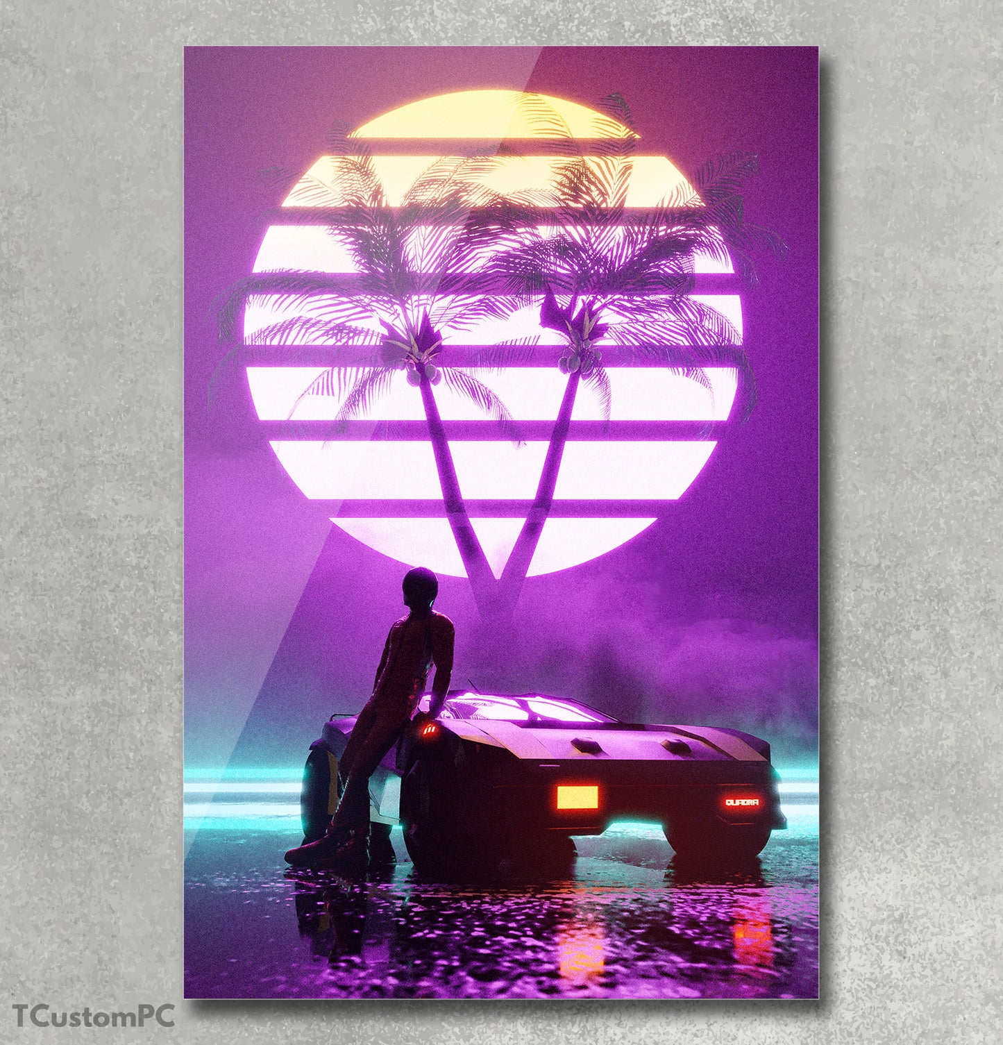Cuadro paisaje "Final retro"