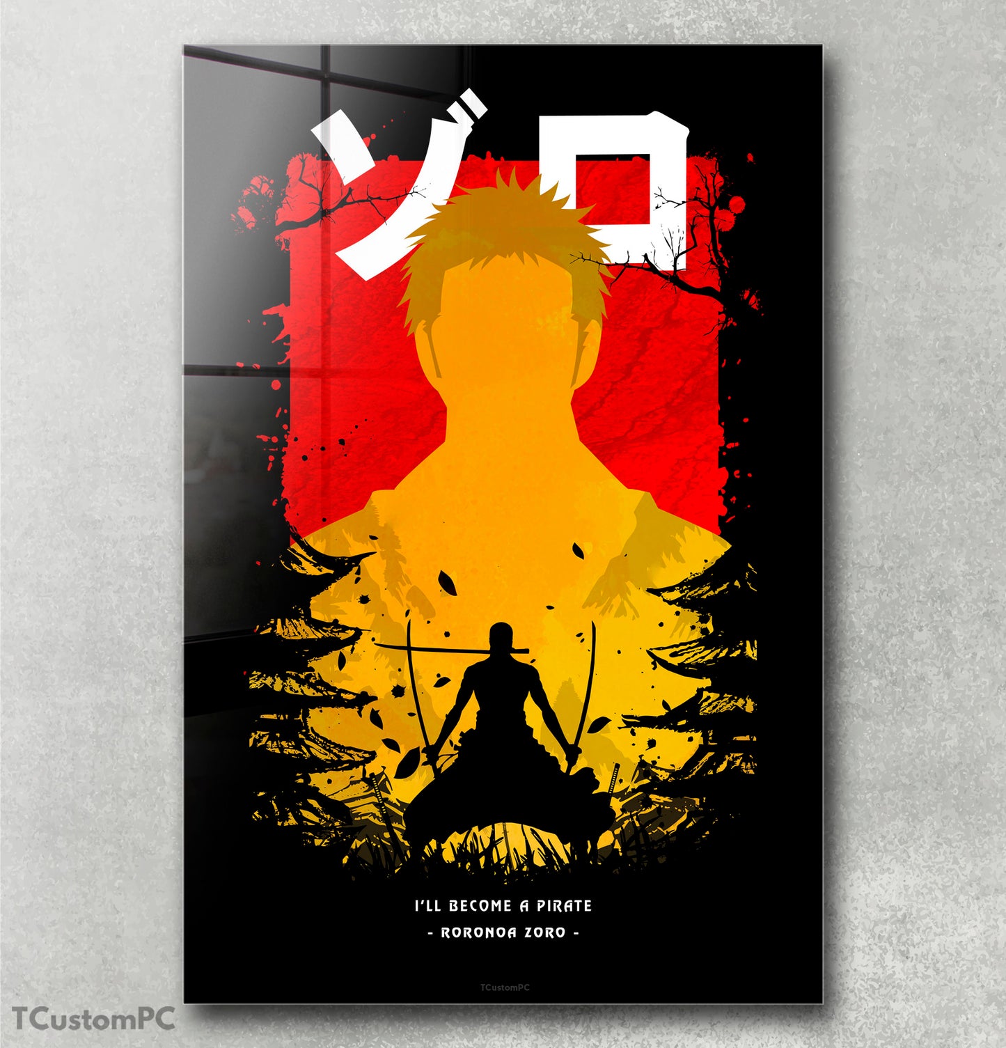Cuadro Zoro Red-yellow anime
