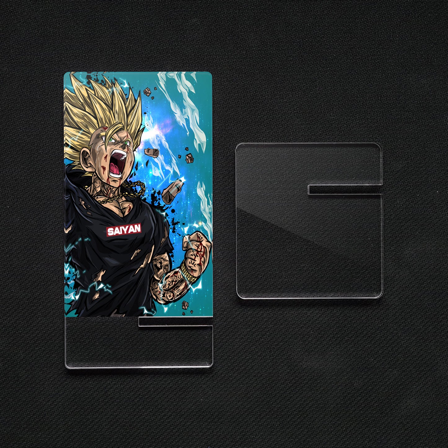 Soporte para Móvil de Dragon Ball Gohan SS, de metacrilato
