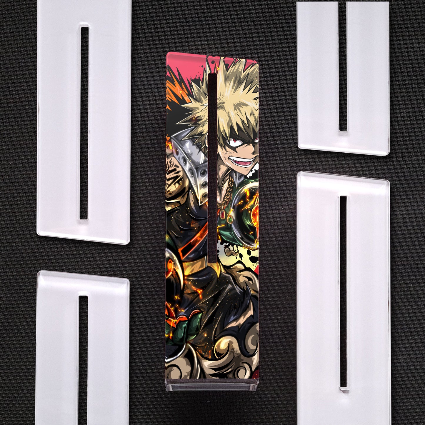 Bakugou, My Hero Academy, "Explosions" | Soporte Gráfica Vertical Metacrilato