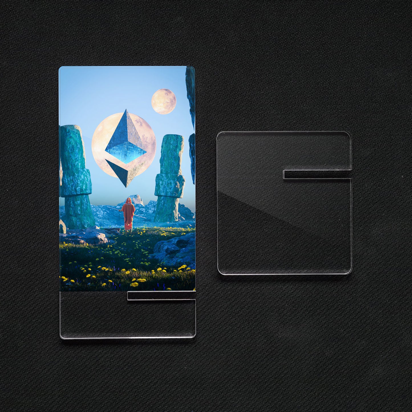 Soporte para Móvil Paisaje "Etherium", de metacrilato