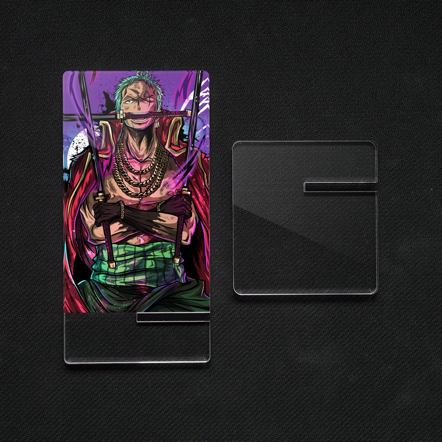 Soporte para Móvil de One piece Zoro Roronoa, de metacrilato