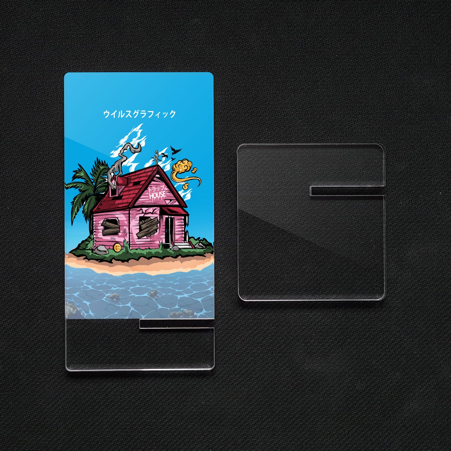Soporte para Móvil de Dragon Ball Kame "Trap House", de metacrilato