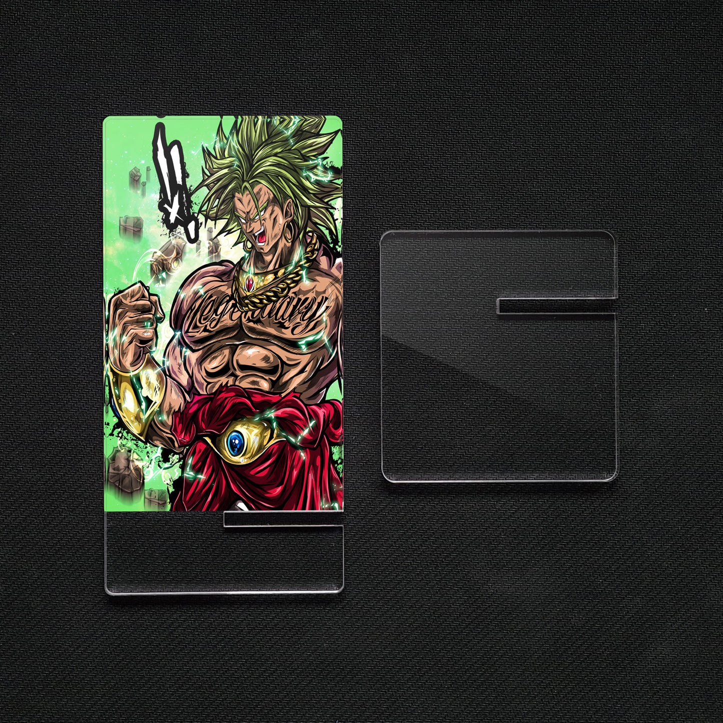 Soporte para Móvil de Dragon Ball Broly, de metacrilato