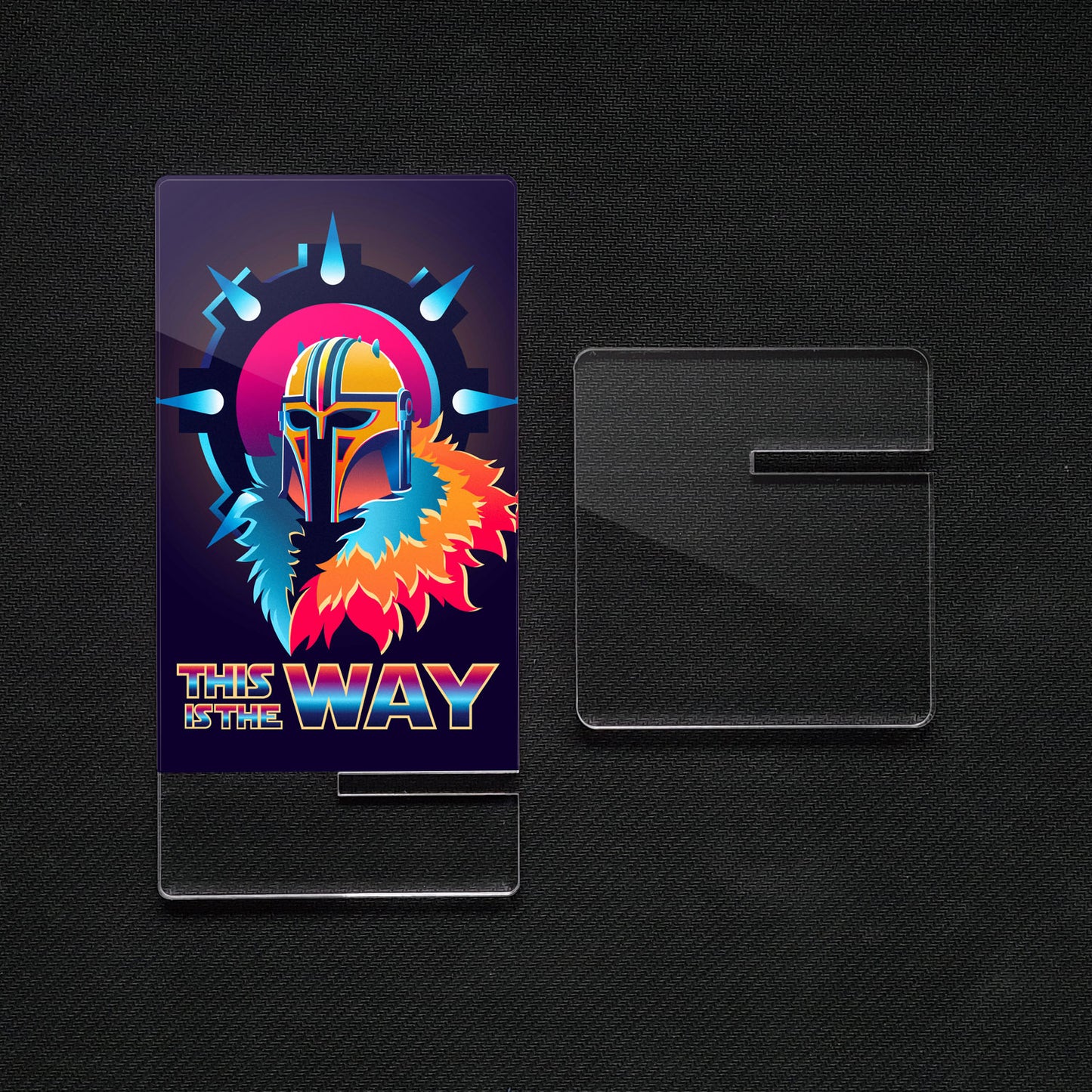 Soporte para Móvil de Mandalorian "this is the way", de metacrilato