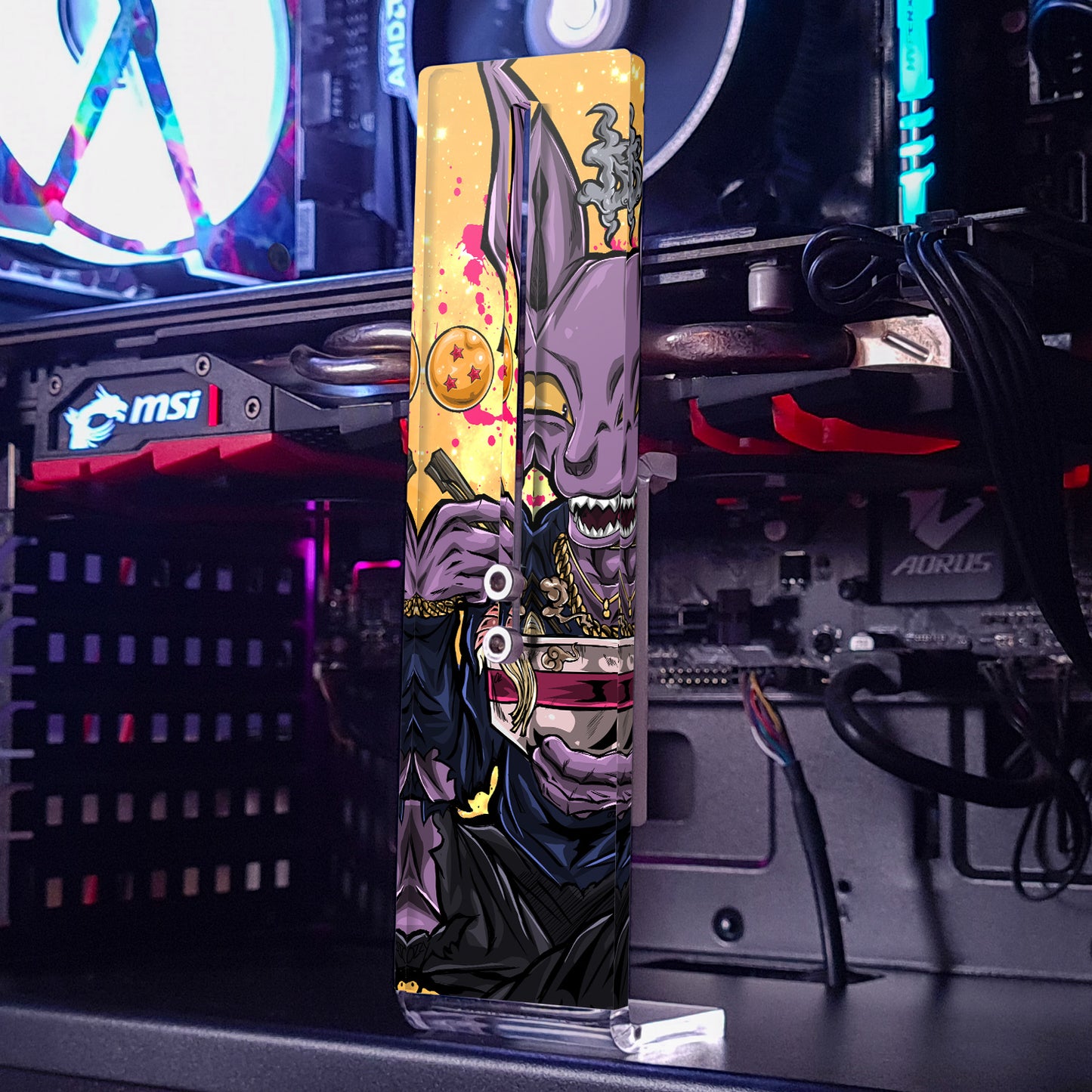 Beerus X Off White Dragon Ball | Soporte Gráfica Vertical Metacrilato