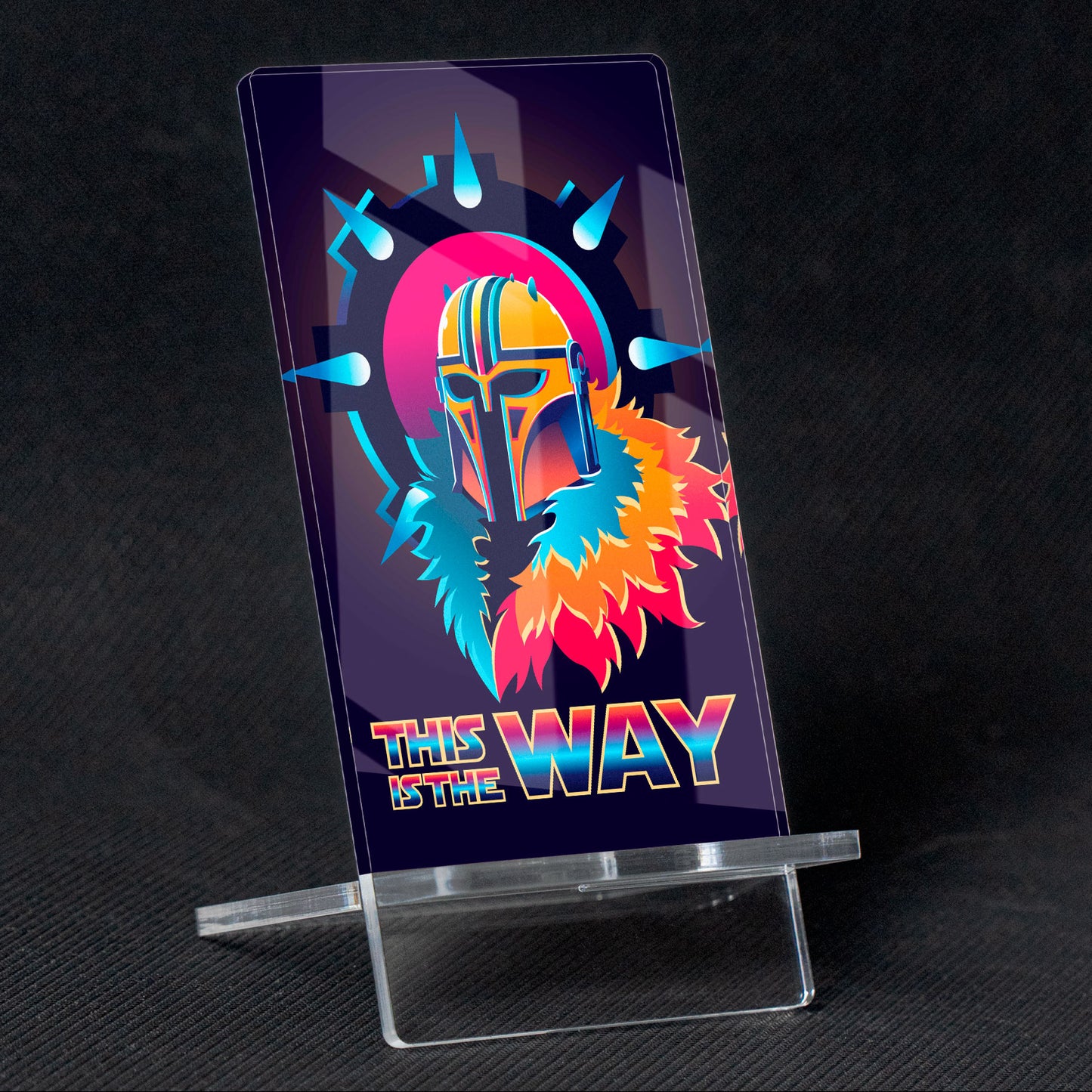 Soporte para Móvil de Mandalorian "this is the way", de metacrilato