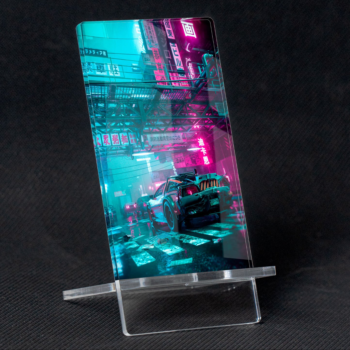 Soporte para Móvil de Coche Delorean DMC-12 "Cyberpunk", de metacrilato
