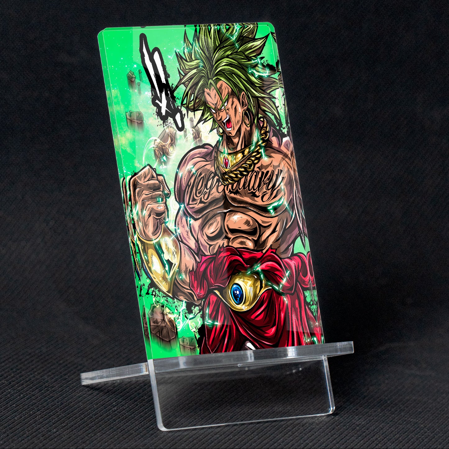 Soporte para Móvil de Dragon Ball Broly, de metacrilato
