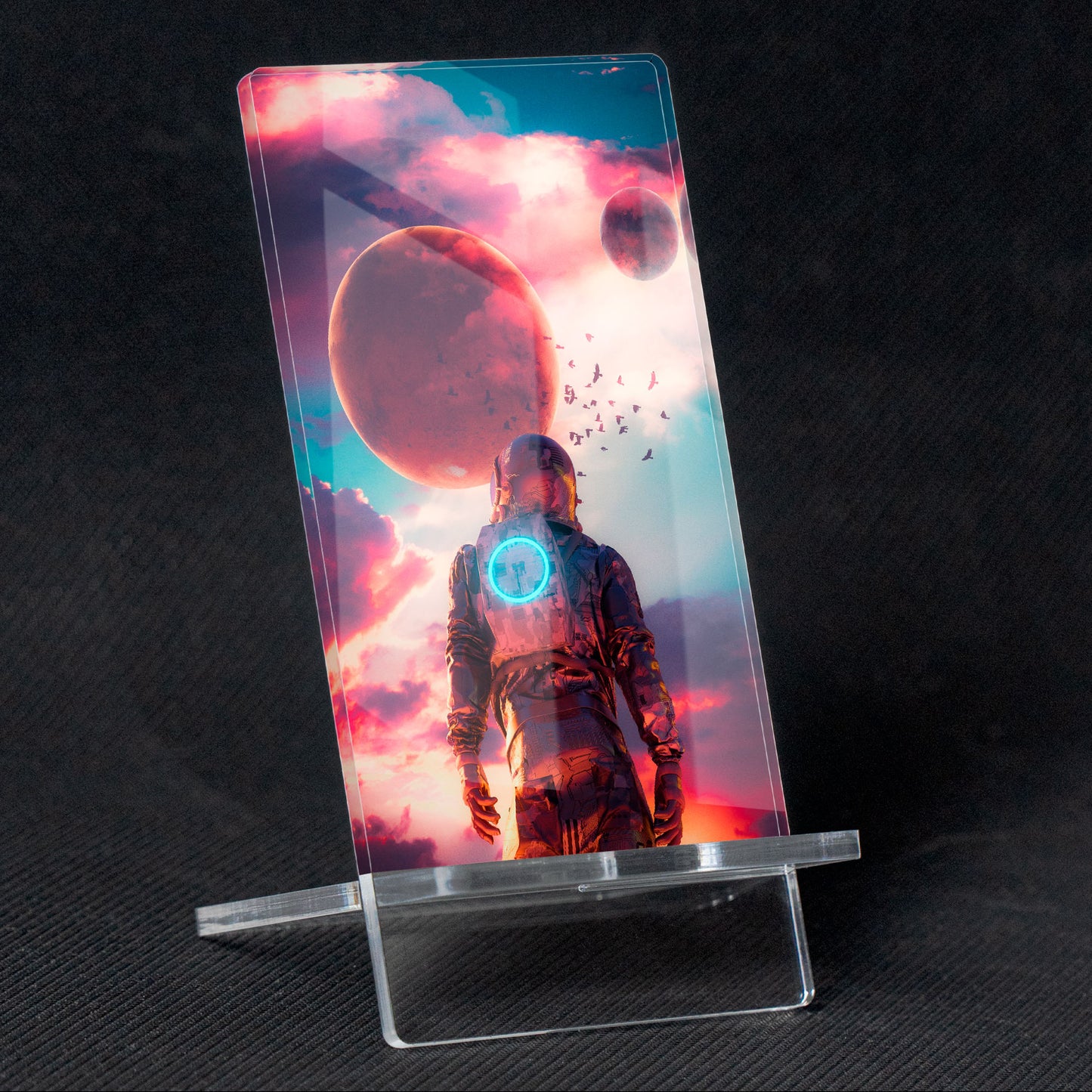 Soporte para Móvil Paisaje "Sky on Fire", de metacrilato