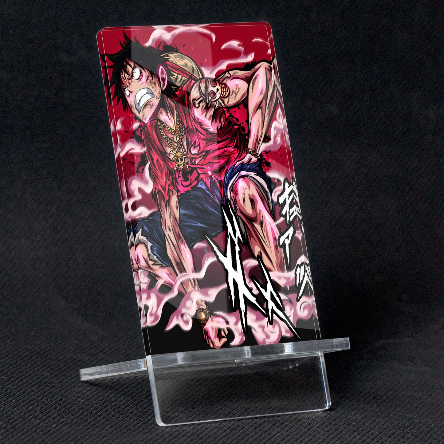 Soporte para Móvil de One piece Luffy "King of the Pirates", de metacrilato