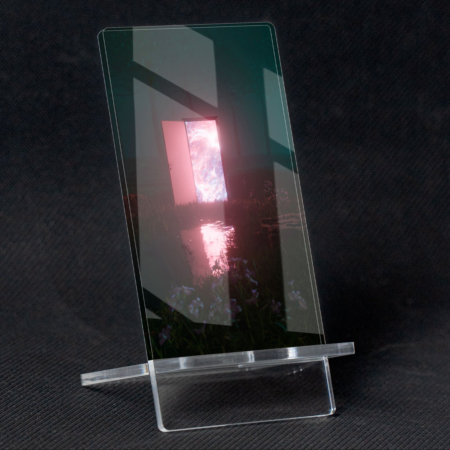Soporte para Móvil Paisaje "Door to space PO", de metacrilato
