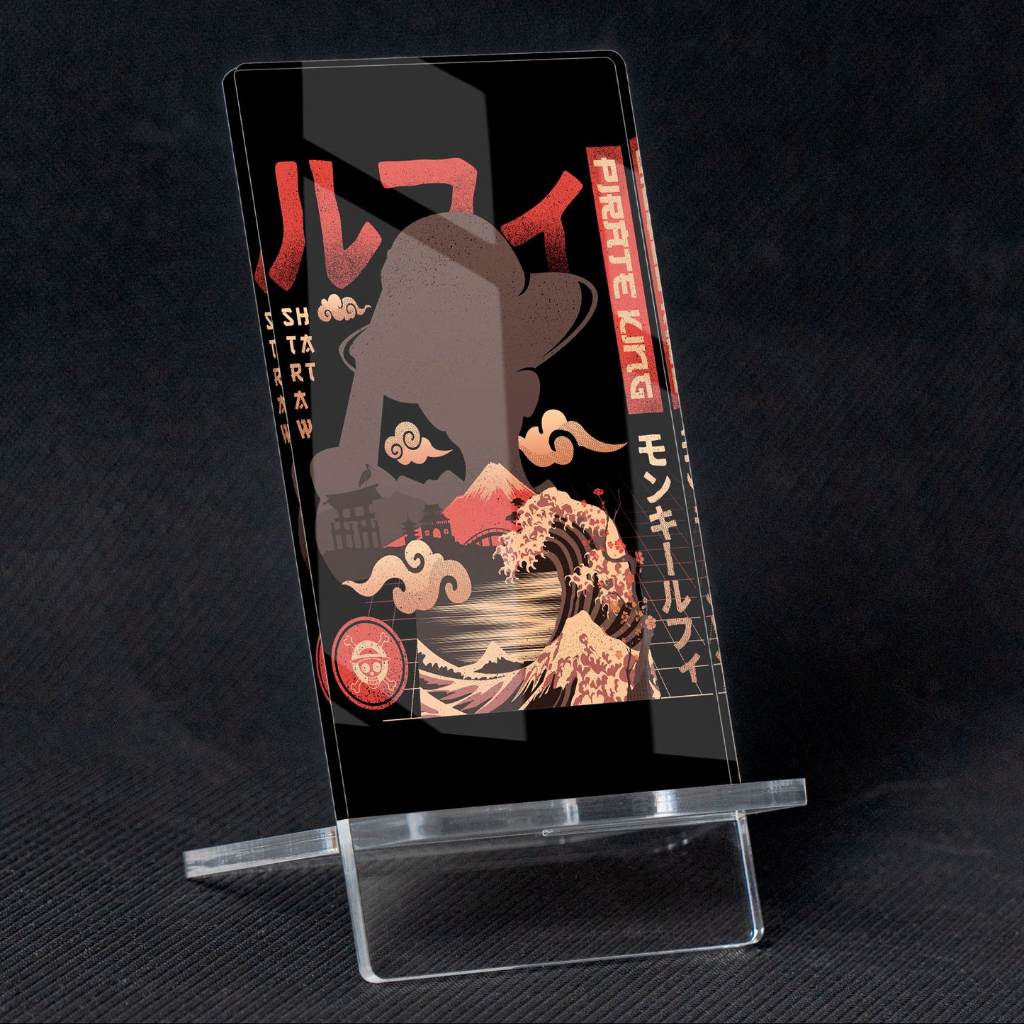 Soporte para Móvil de One piece Luffy "Pirate King", de metacrilato
