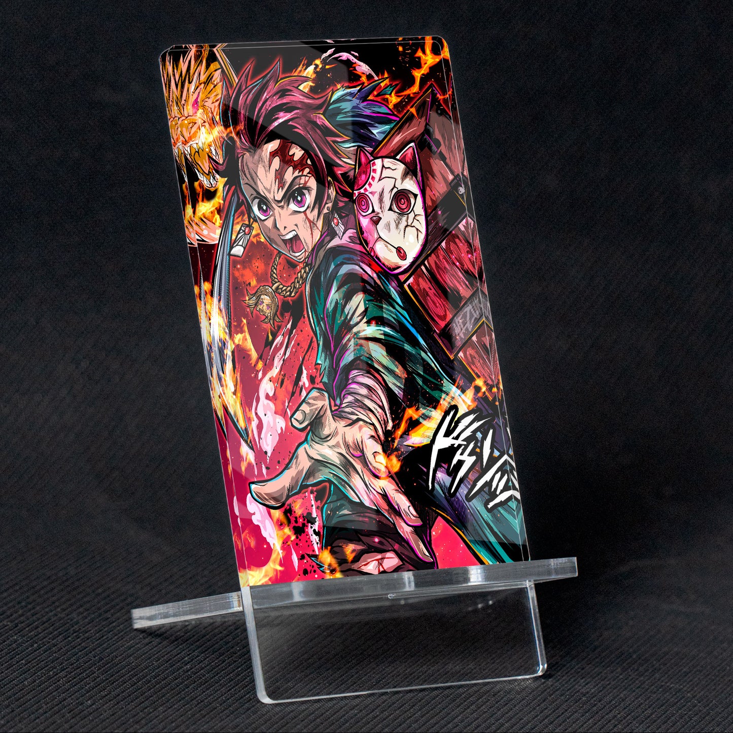 Soporte para Móvil de Kimetsu no Yaiba Tanjiro "Breath of Fire", de metacrilato