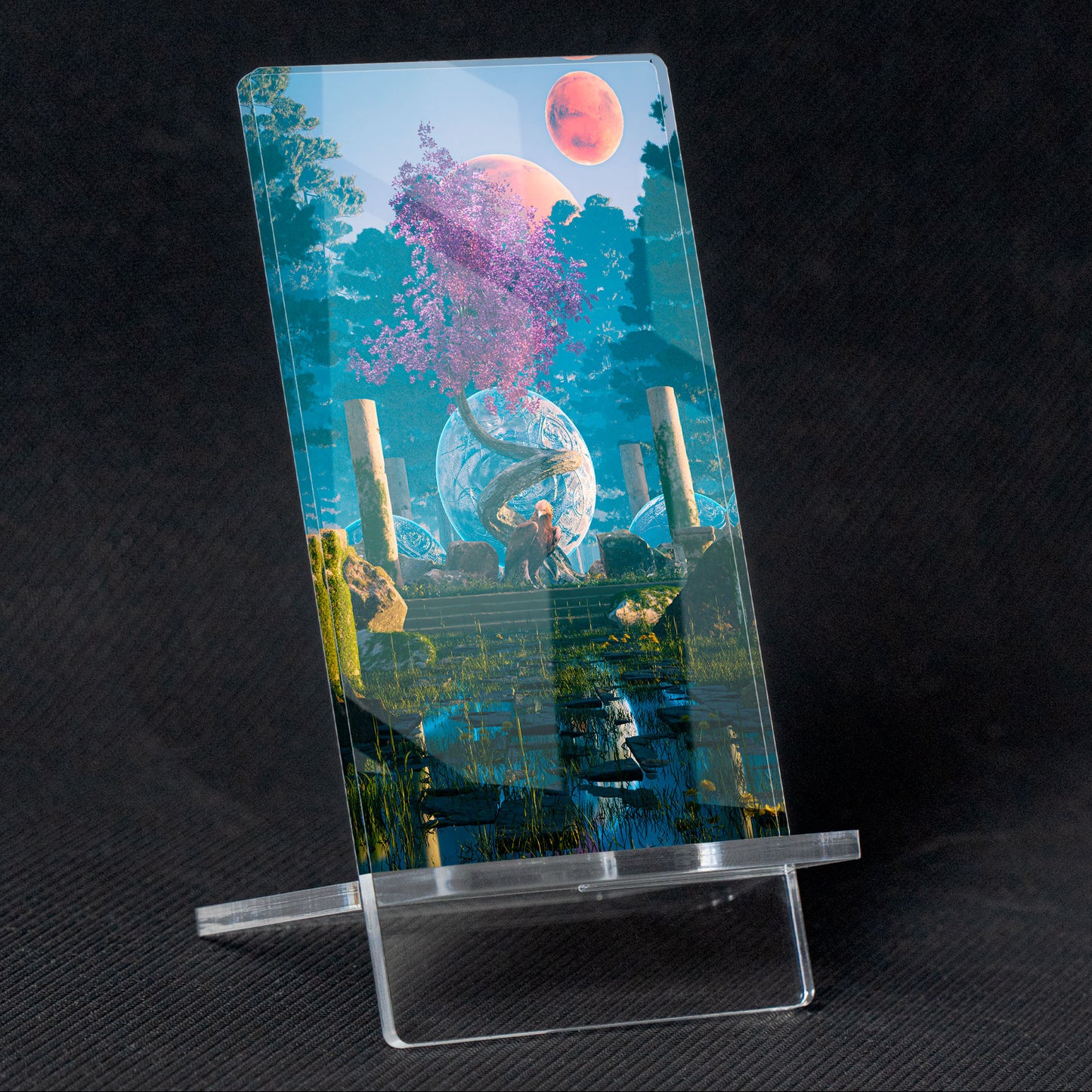 Soporte para Móvil Paisaje "Void Temple", de metacrilato