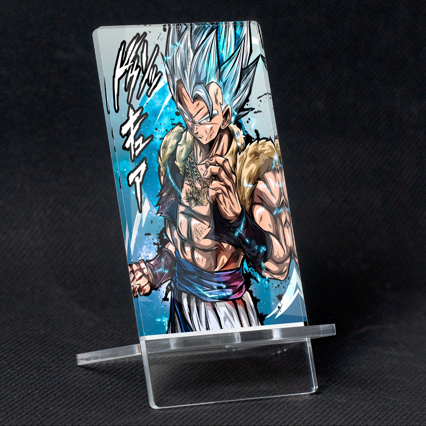Soporte para Móvil de Dragon Ball Gogeta Mastered, de metacrilato