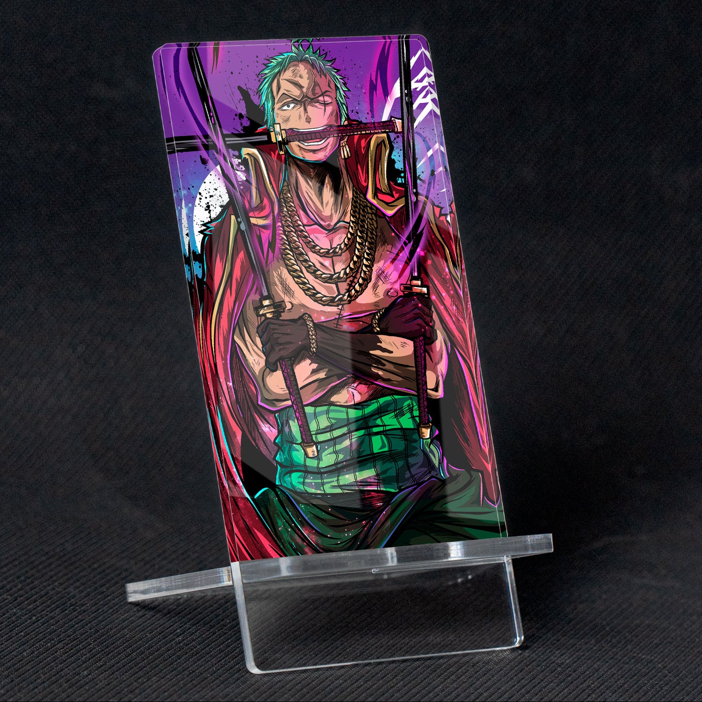 Soporte para Móvil de One piece Zoro Roronoa, de metacrilato