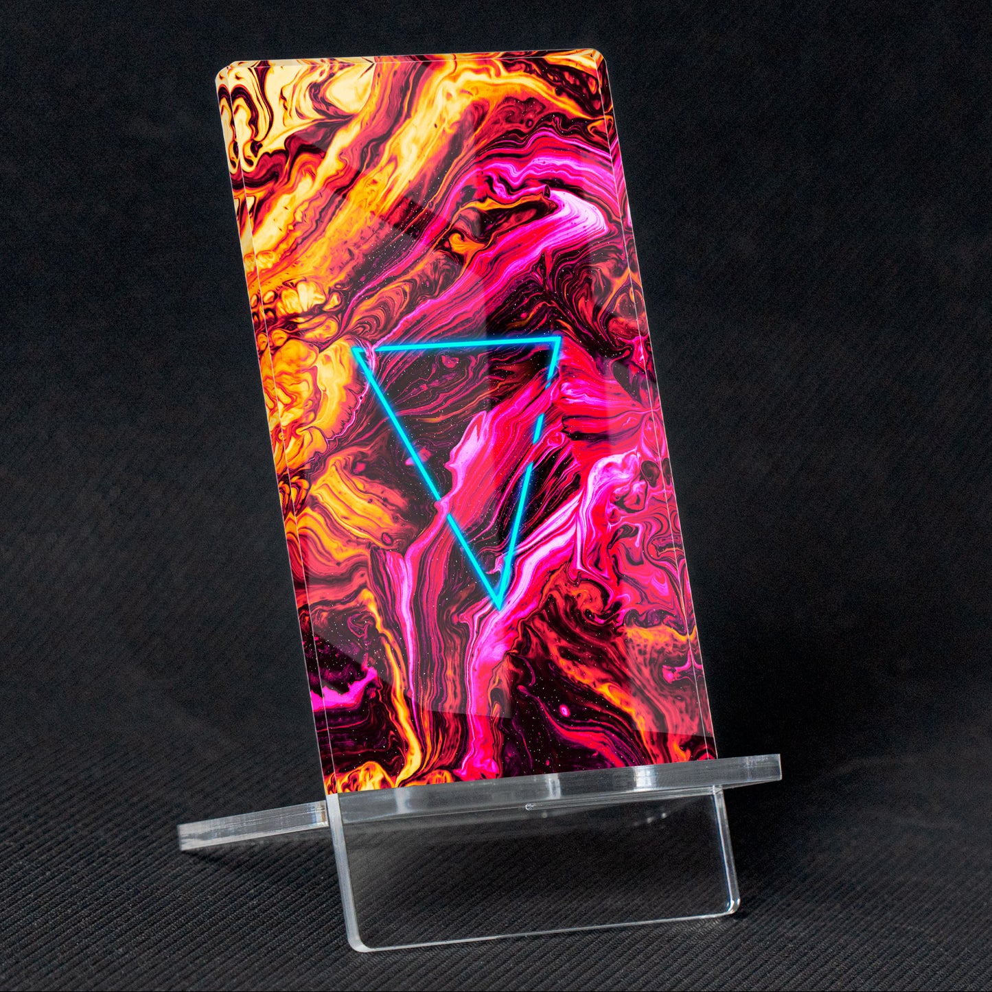 Soporte para Móvil "Deep curiosity" diseño abstracto, de metacrilato