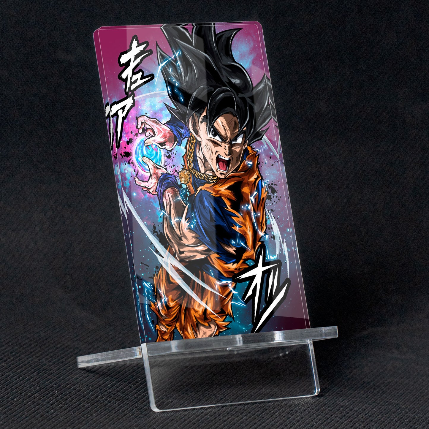 Soporte para Móvil de Dragon Ball Ultra Instinct Goku, de metacrilato