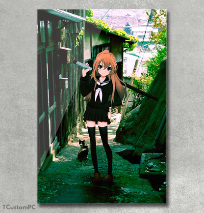 Pintura das ruas de Toradora Aisaka Taiga Japão